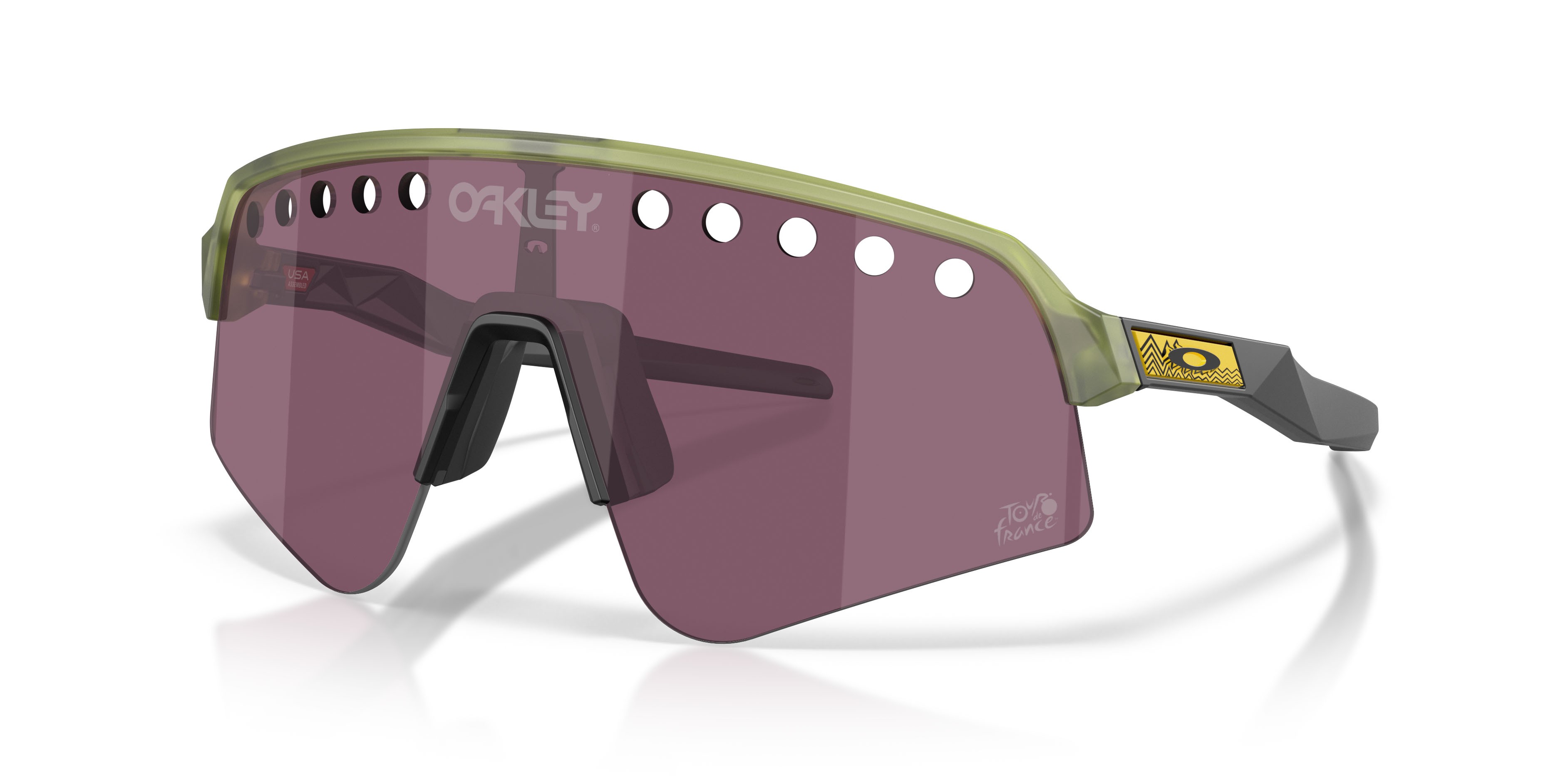 Occhiali da sole Oakley Sutro Lite Sweep OO 9465 (946536) colore transparent fern forma mask lenti prizm road black