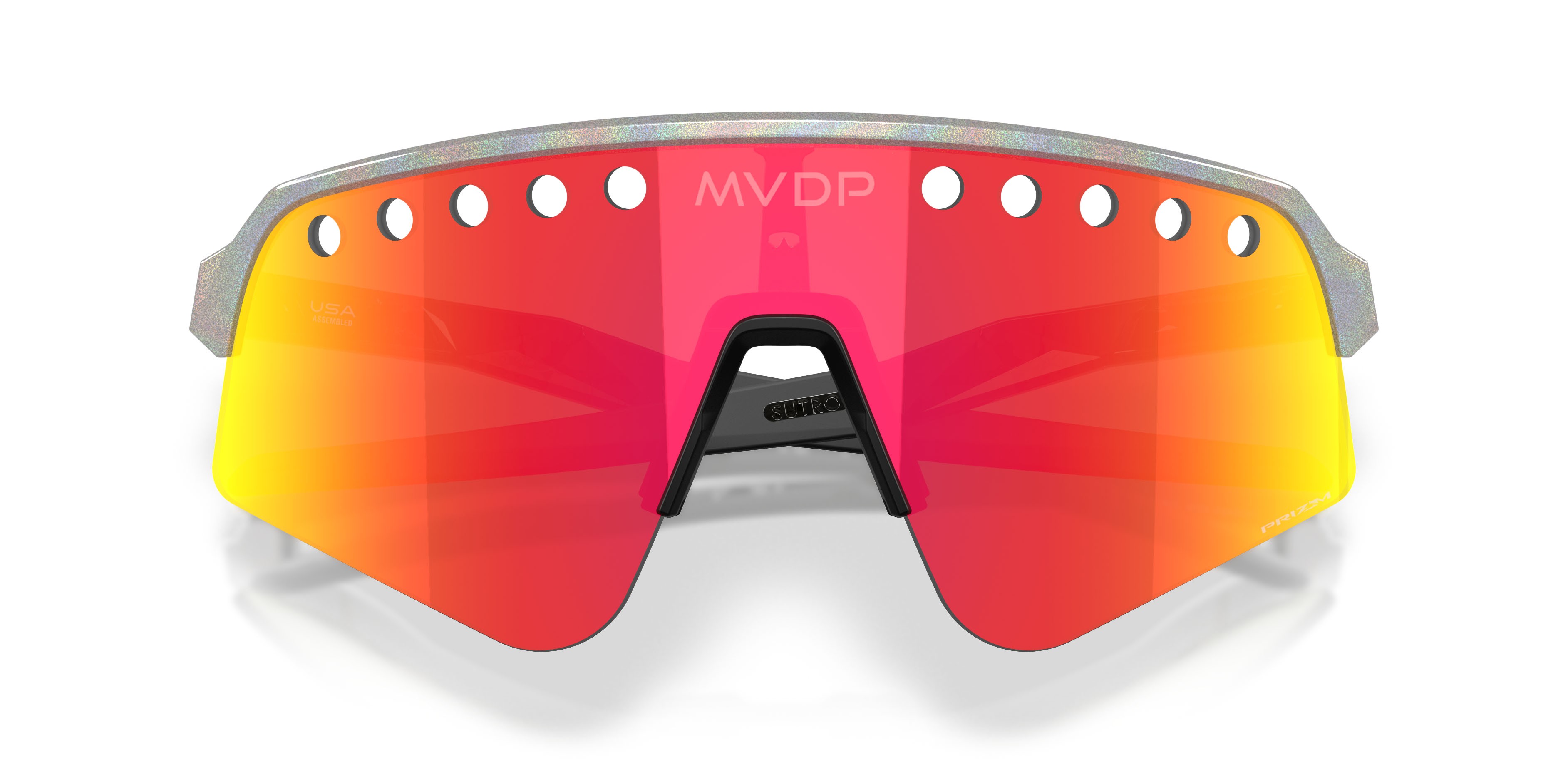 Occhiali da sole Oakley Sutro Lite Sweep Mathieu Van Der Poel Signature OO 9465 (946540) colore space dust forma mask lenti prizm ruby