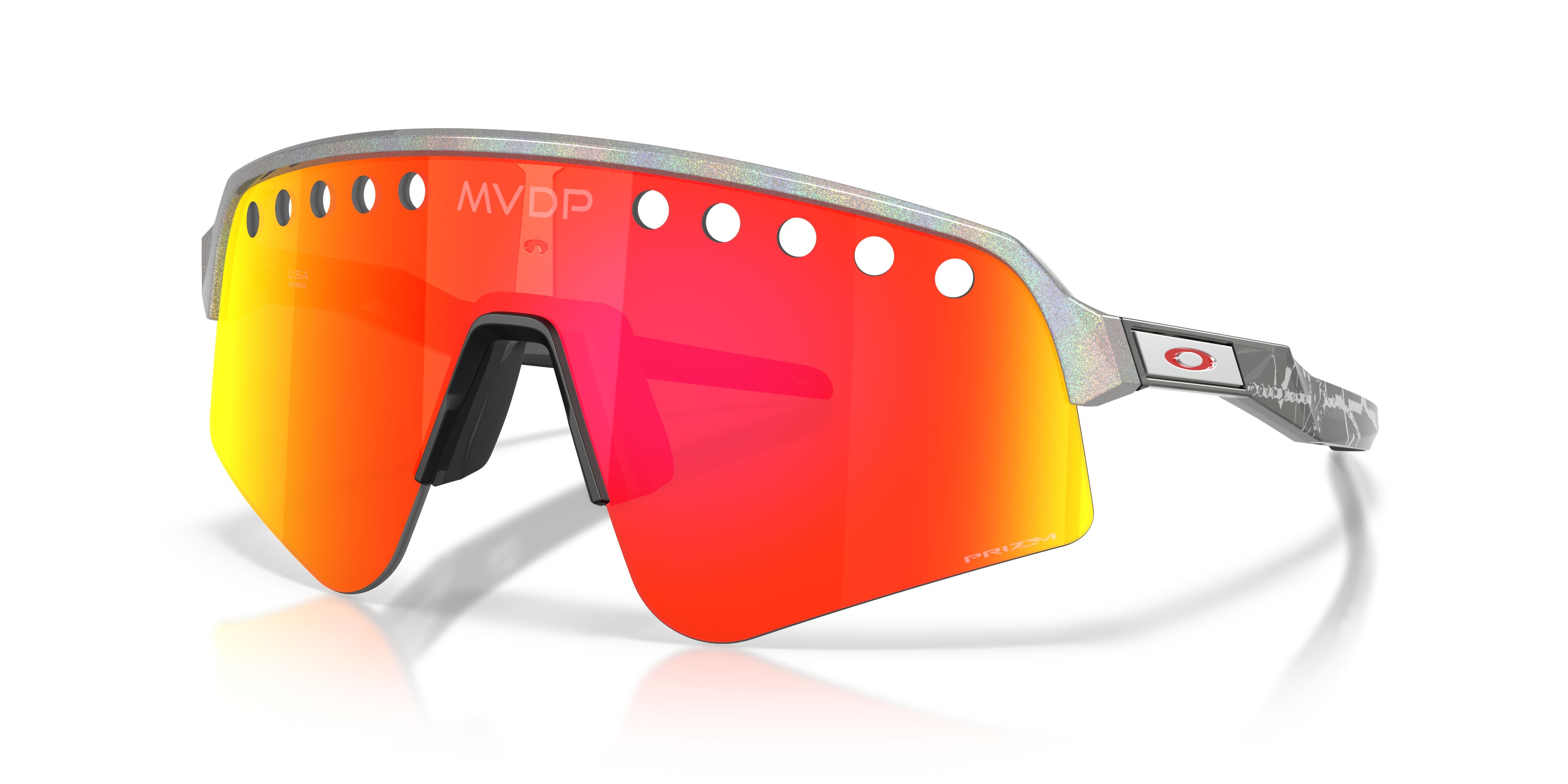 Occhiali da sole Oakley Sutro Lite Sweep Mathieu Van Der Poel Signature OO 9465 (946540) colore space dust forma mask lenti prizm ruby