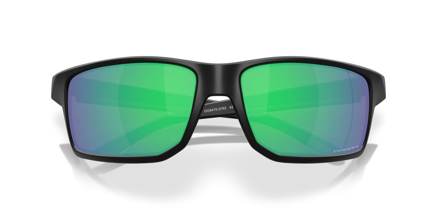 Occhiali da sole Oakley Gibston XL OO 9470 (947007) colore nero opaco forma rettangolare lenti prizm jade