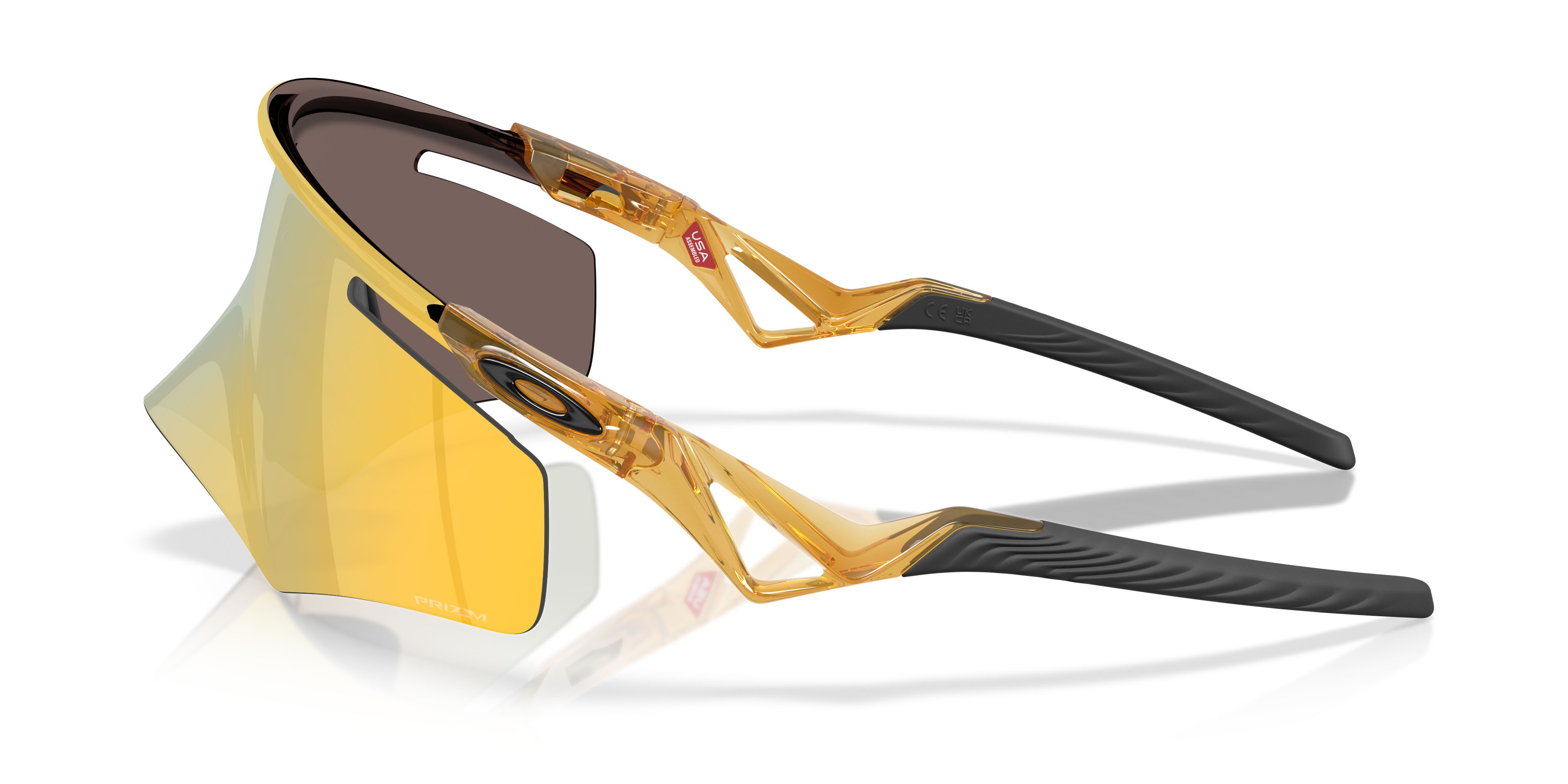 Sonnenbrillen Oakley Qntm Kato OO 9481D (948104) farbe giallo curry chiaro trasparente form rechteckig gläser prizm 24k