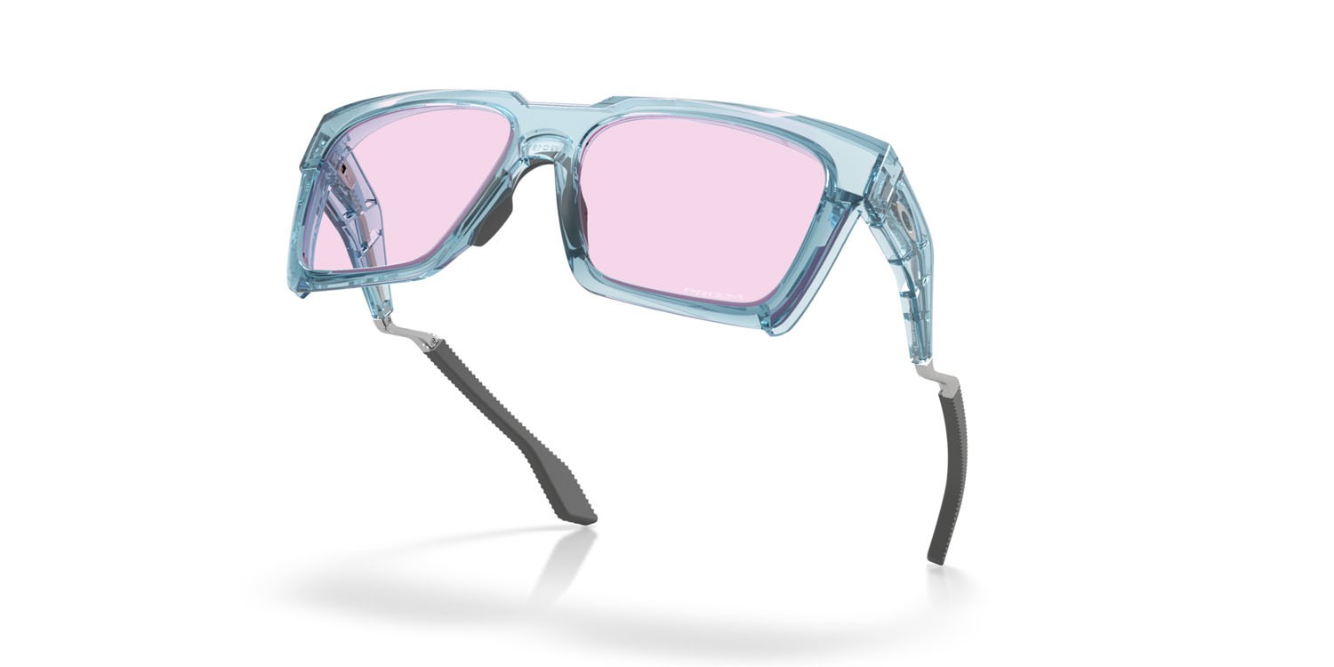 Occhiali da sole Oakley Enigma Ink OO 9485 (948503) colore stonewash trasparente lucido forma quadrato lenti prizm low light