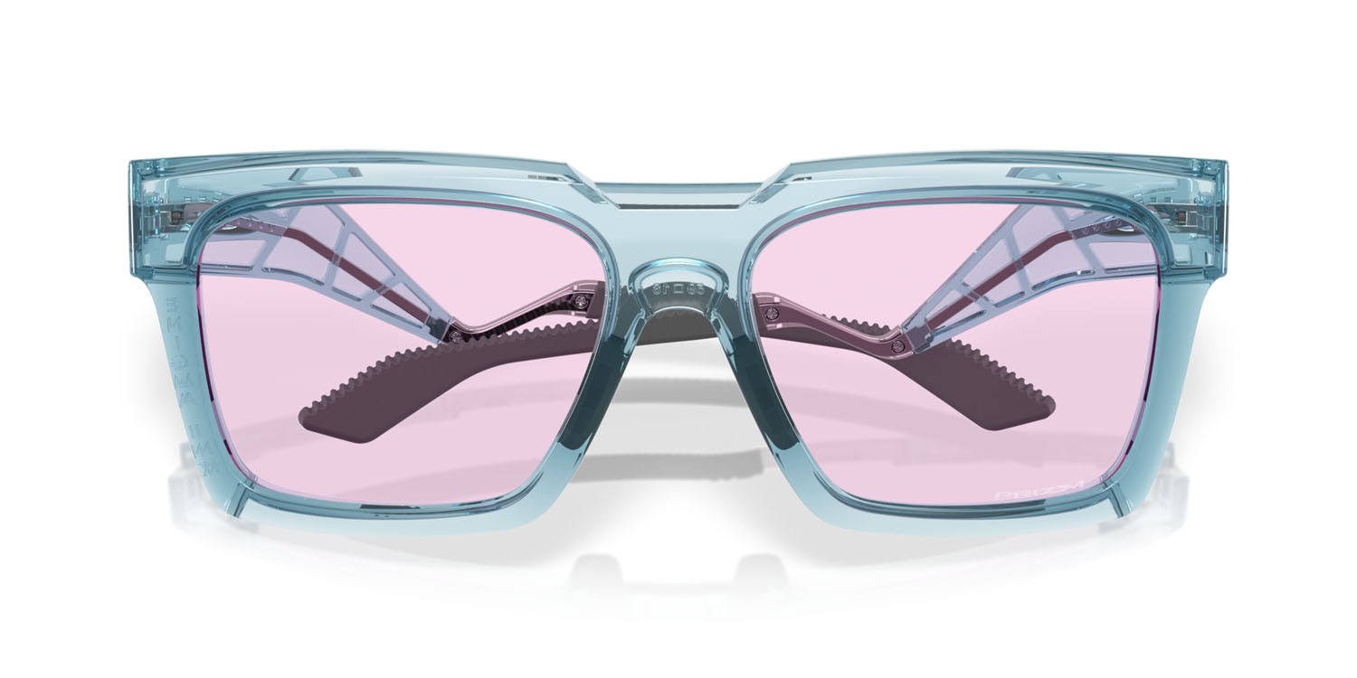 Occhiali da sole Oakley Enigma Ink OO 9485 (948503) colore stonewash trasparente lucido forma quadrato lenti prizm low light