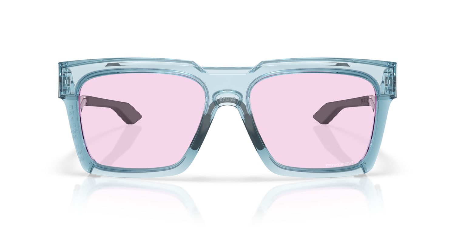 Occhiali da sole Oakley Enigma Ink OO 9485 (948503) colore stonewash trasparente lucido forma quadrato lenti prizm low light