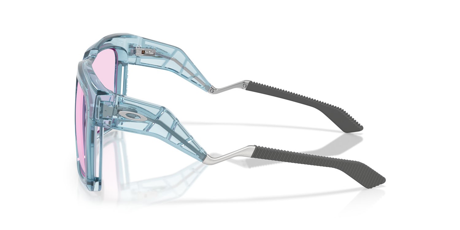 Occhiali da sole Oakley Enigma Ink OO 9485 (948503) colore stonewash trasparente lucido forma quadrato lenti prizm low light
