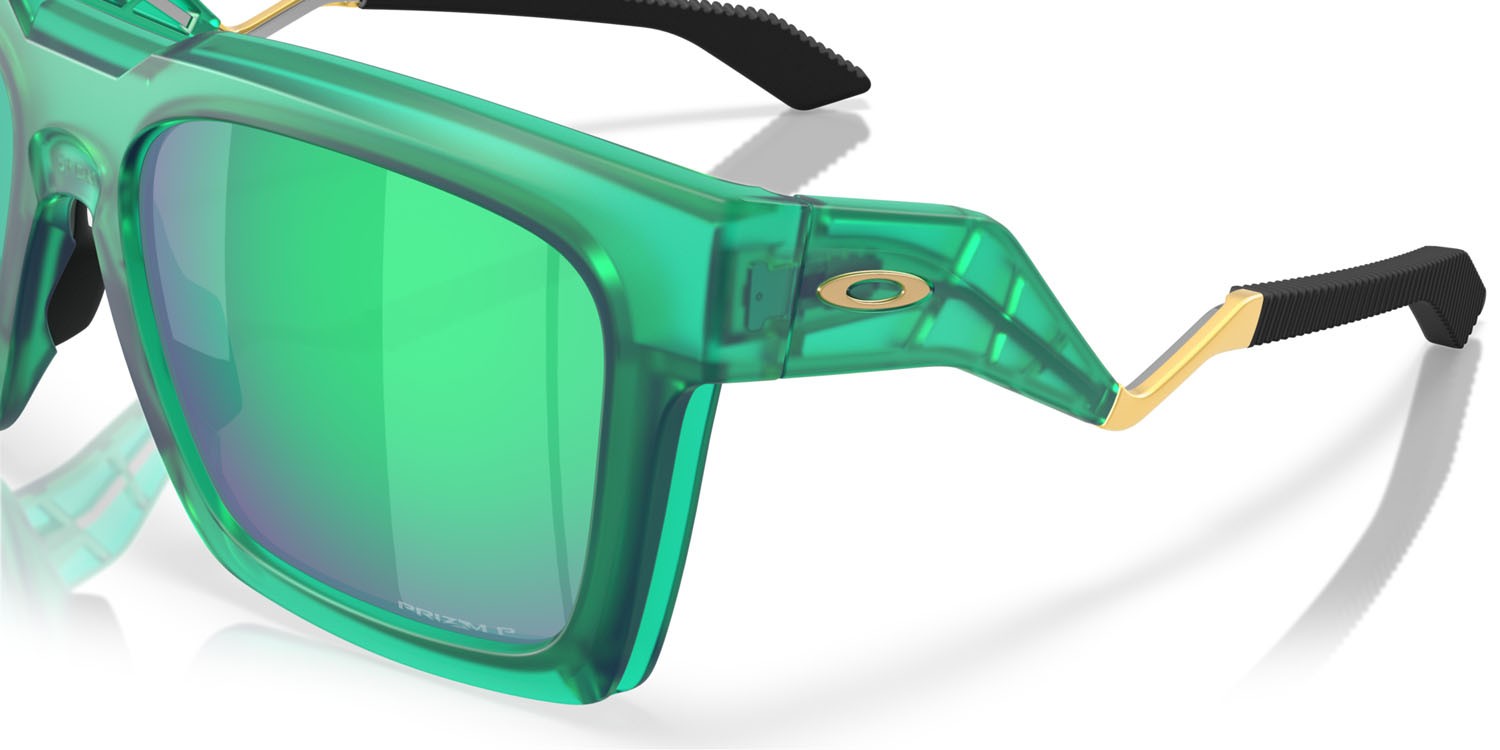 Sonnenbrillen Oakley Enigma Ink OO 9485 (948505) farbe verde veronese traslucido opaco form quadratisch gläser prizm jade polarized