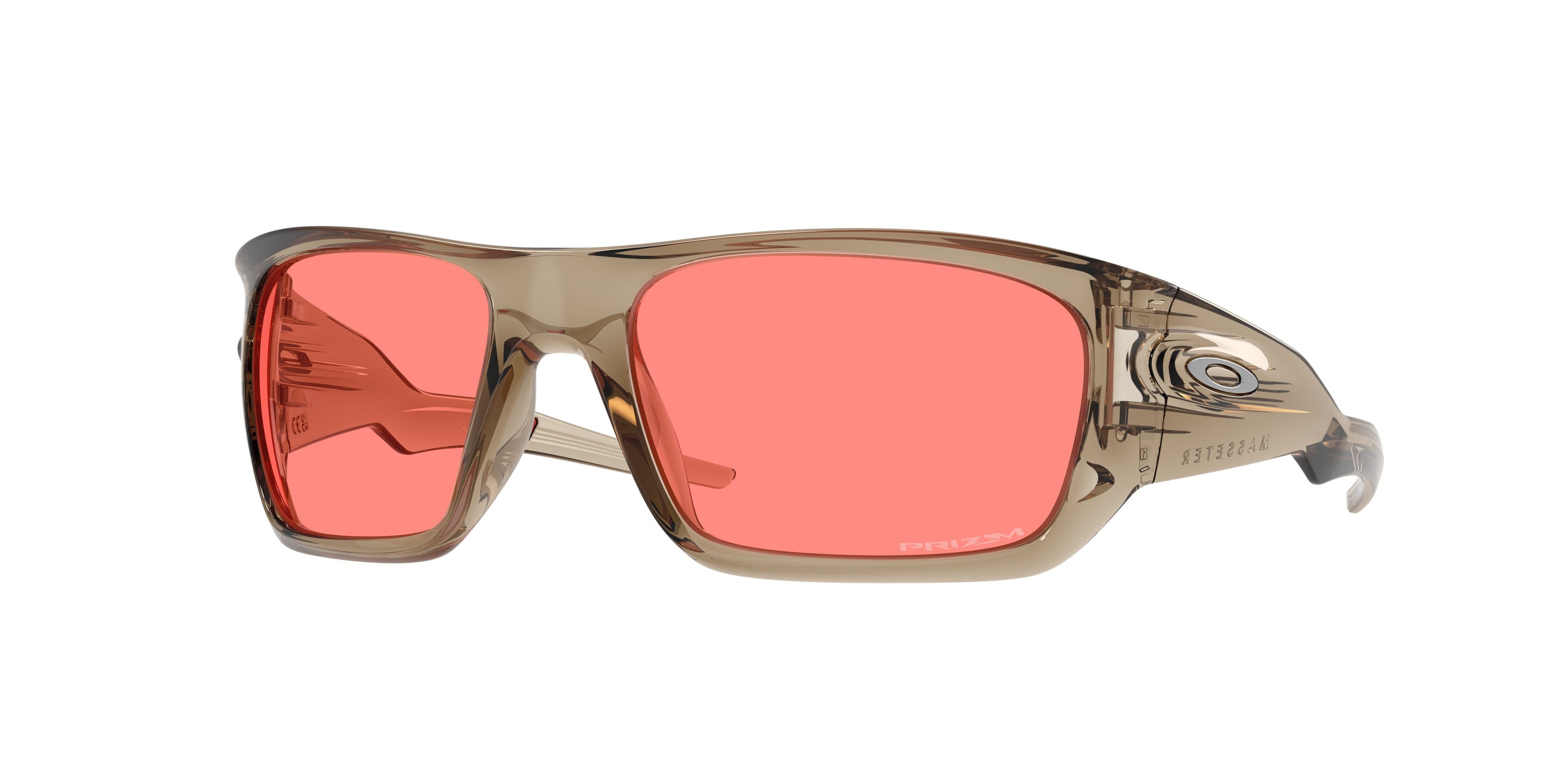 Occhiali da sole Oakley Masseter OO 9486 (948616) colore sabbia trasparente forma rettangolare lenti prizm peach