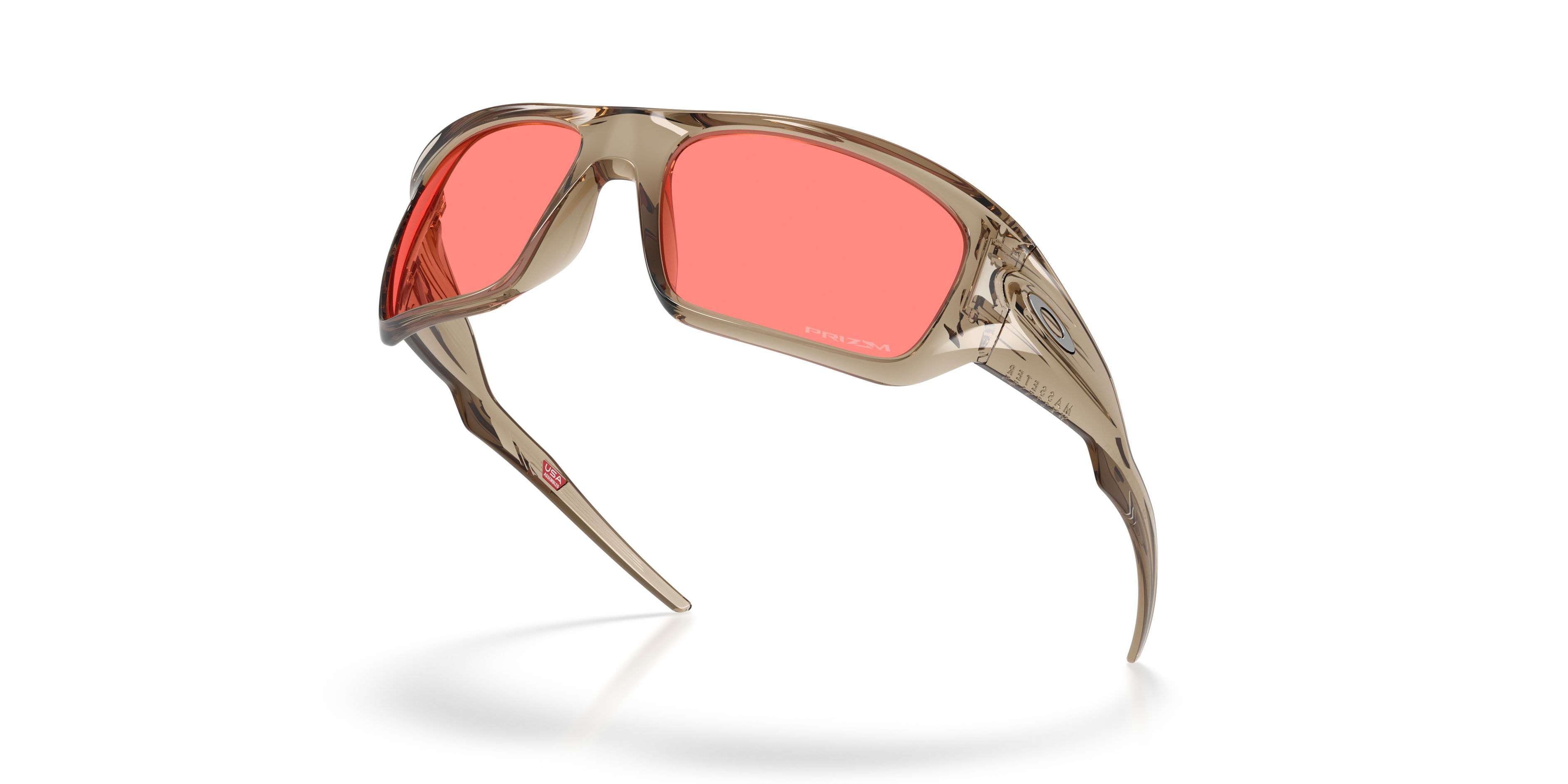 Occhiali da sole Oakley Masseter OO 9486 (948616) colore sabbia trasparente forma rettangolare lenti prizm peach