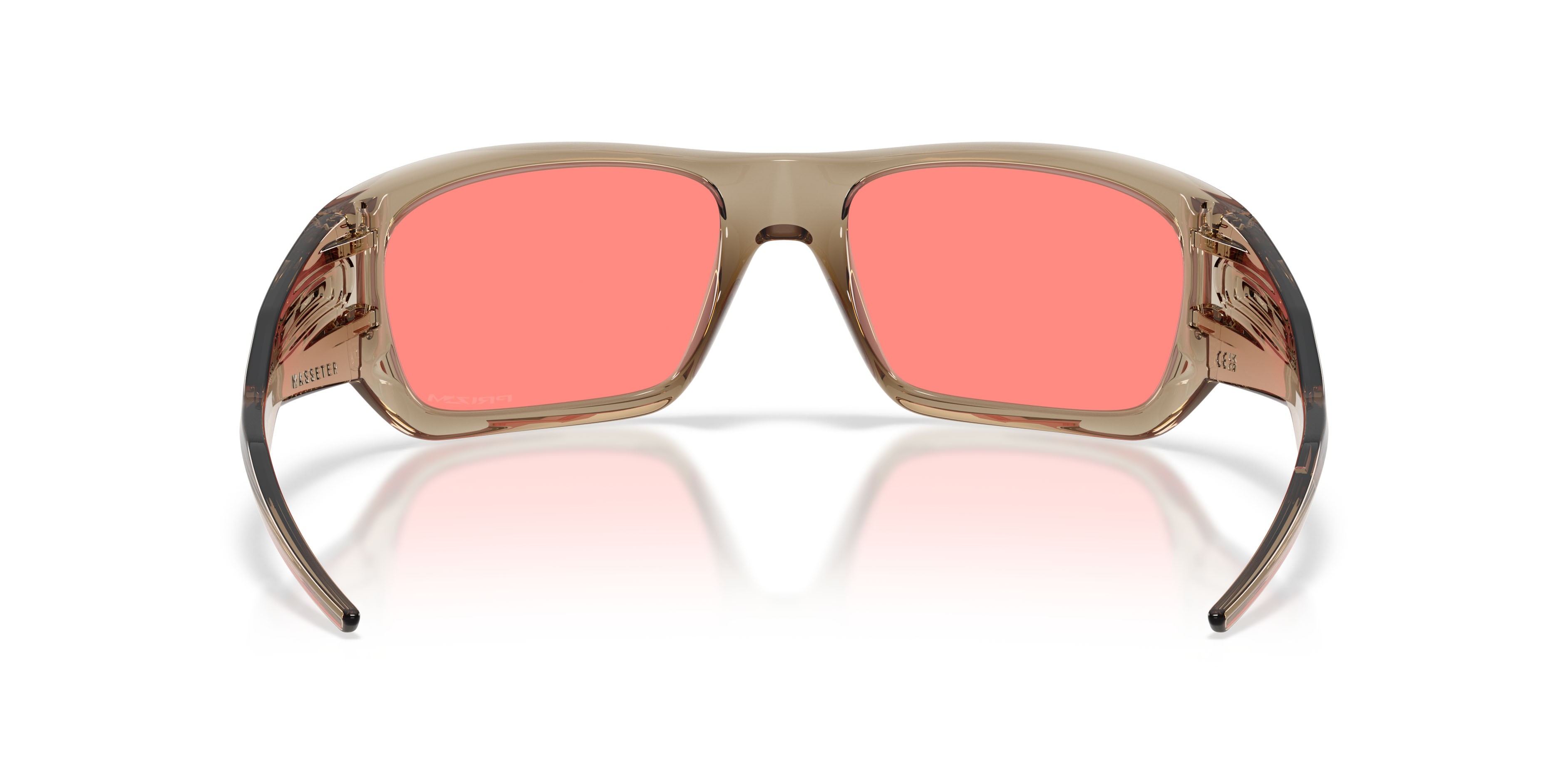 Occhiali da sole Oakley Masseter OO 9486 (948616) colore sabbia trasparente forma rettangolare lenti prizm peach
