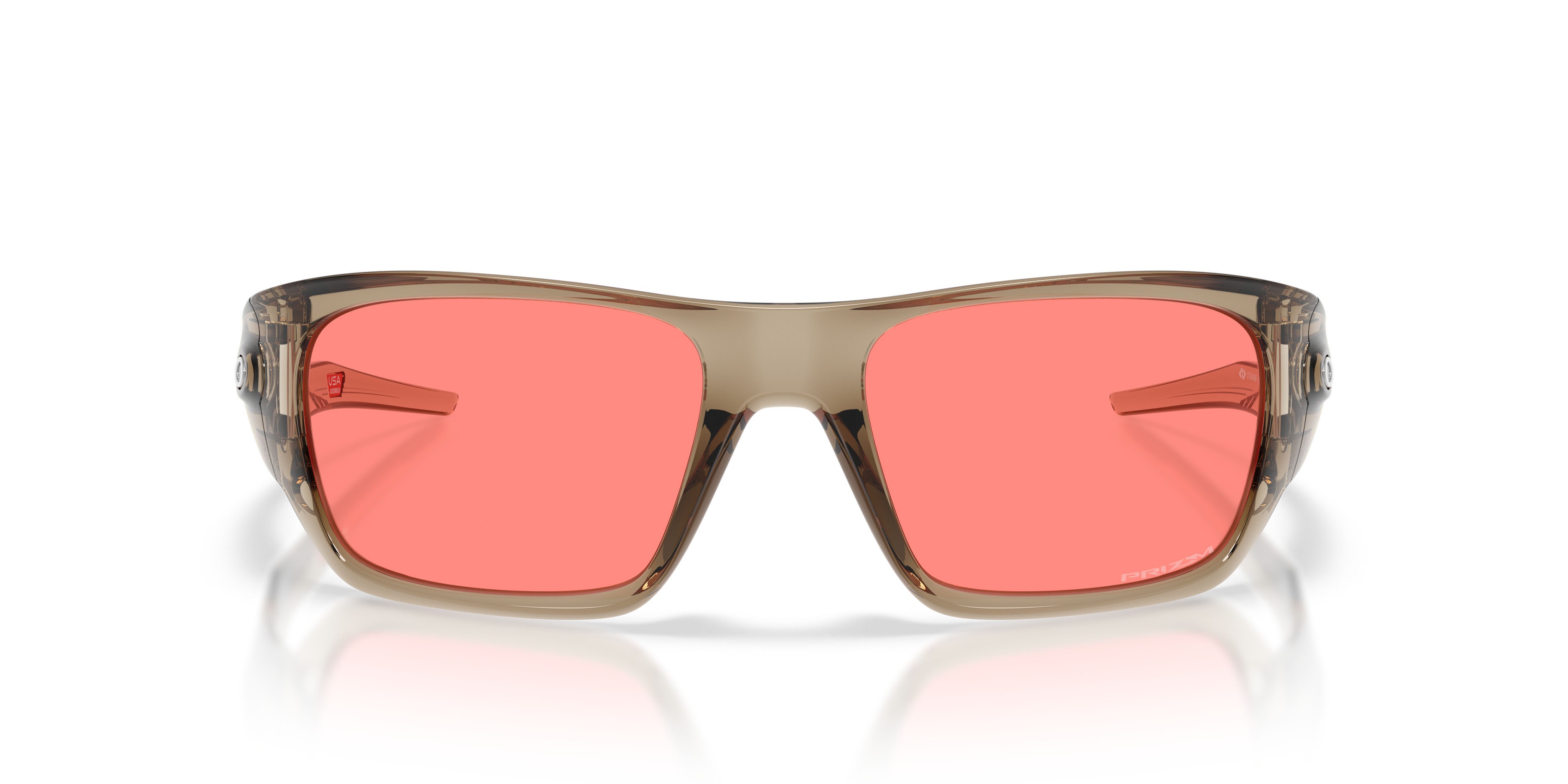 Occhiali da sole Oakley Masseter OO 9486 (948616) colore sabbia trasparente forma rettangolare lenti prizm peach