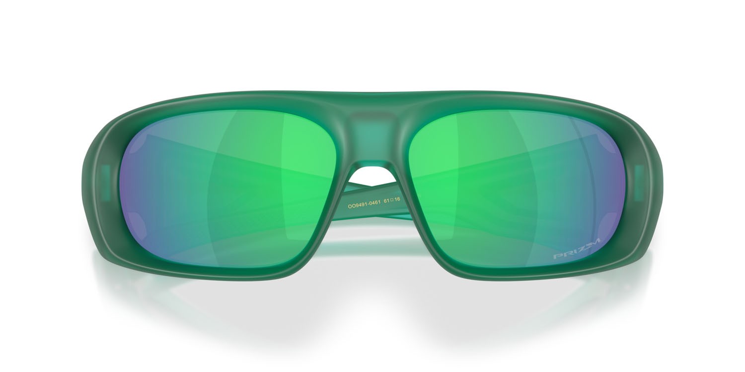 Occhiali da sole Oakley Belleville OO 9491 (949104) colore verde veronese trasparente opaco forma rettangolare lenti prizm jade