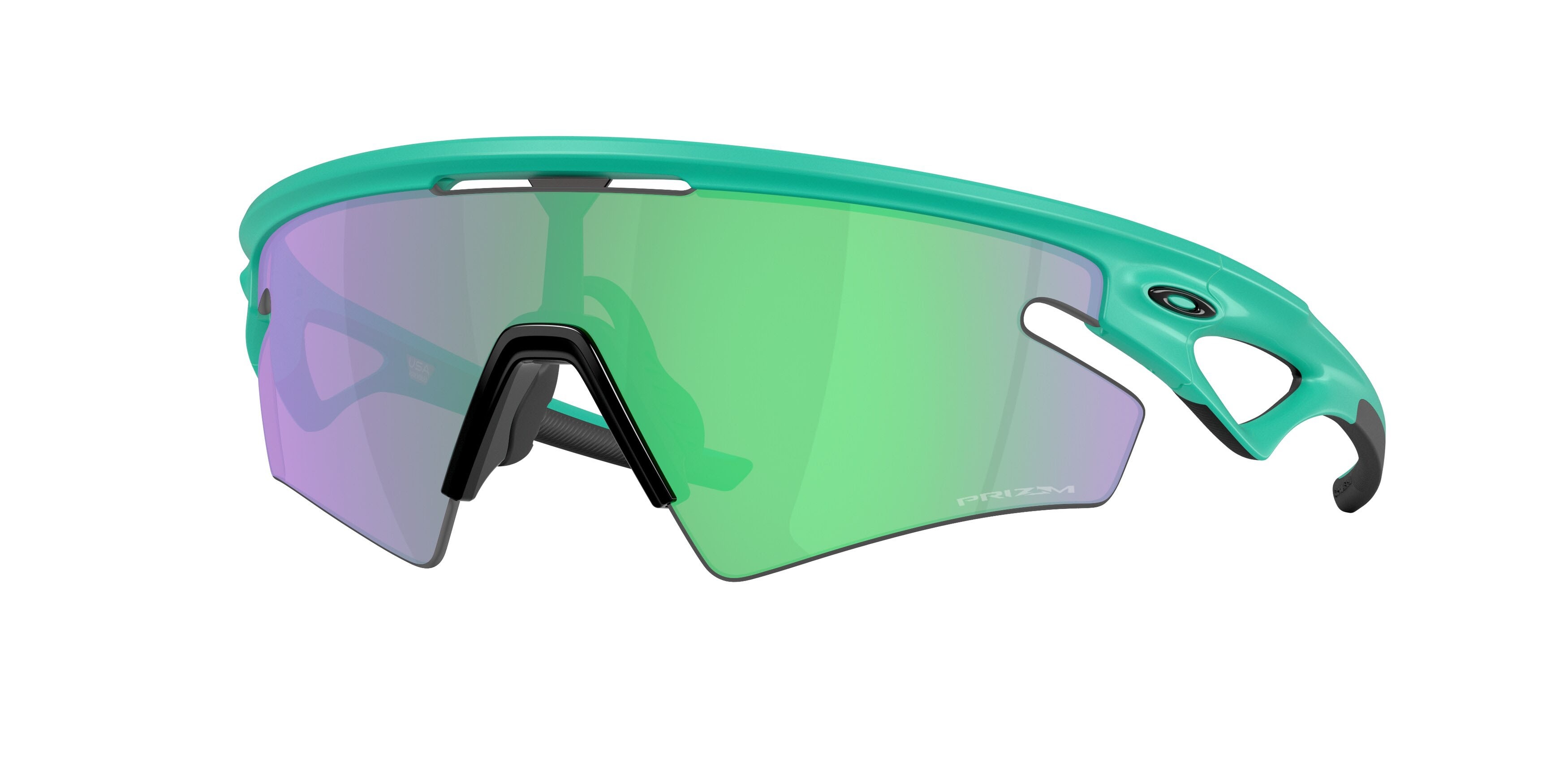 Occhiali da sole Oakley Sphaera Slash OO 9499 (949914) colore celeste opaco forma rettangolare lenti prizm road jade