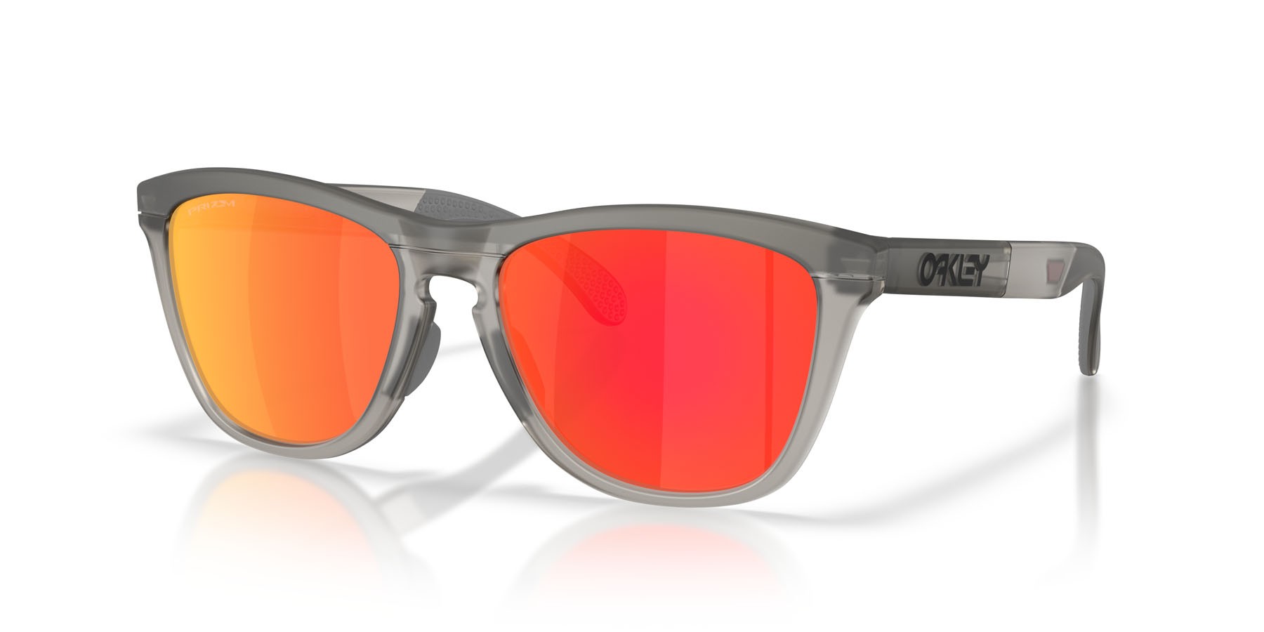 Sonnenbrillen Oakley Frogskins Range XL OO 9503 (950301) farbe grigio fumo opaco/inchiostro grigio form rund gläser prizm ruby