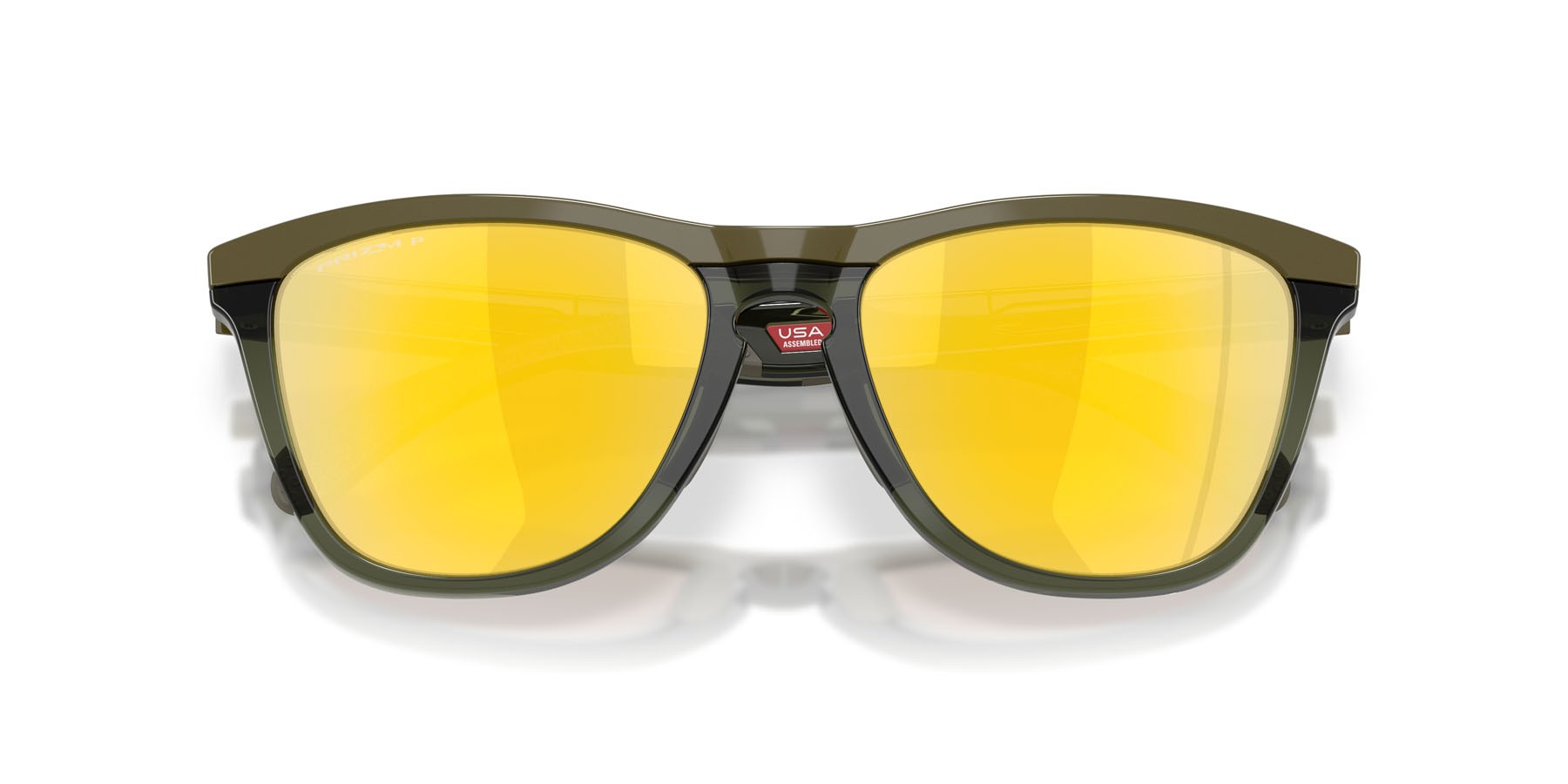 Sonnenbrillen Oakley Frogskins Range XL OO 9503 (950304) farbe spazzolato scuro/inchiostro verde oliva form rund gläser prizm 24k polarized