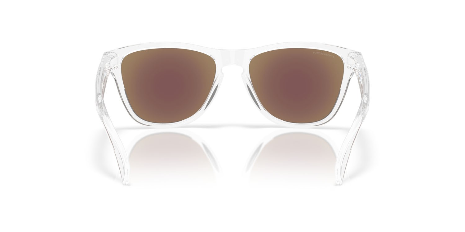 Occhiali da sole Oakley Frogskins S OO 9508 (950801) colore trasparente lucido forma rotondo lenti prizm sapphire