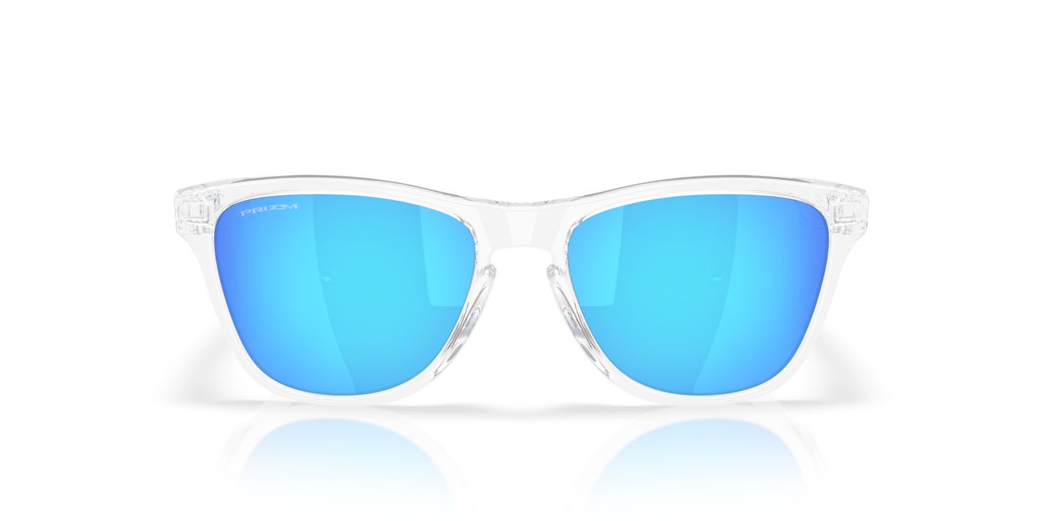 Occhiali da sole Oakley Frogskins S OO 9508 (950801) colore trasparente lucido forma rotondo lenti prizm sapphire