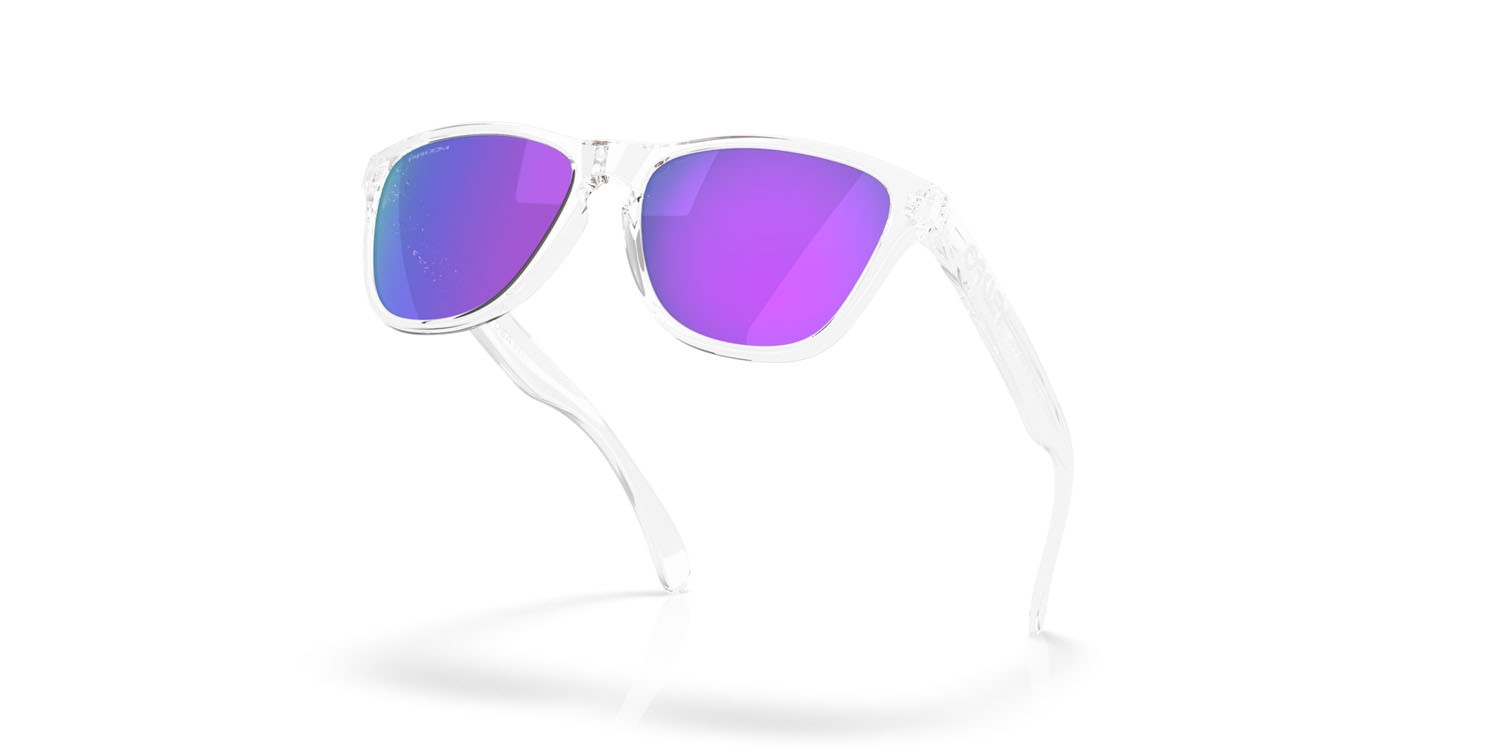 Sonnenbrillen Oakley Frogskins S OO 9508 (950802) farbe trasparente lucido form rund gläser prizm violet