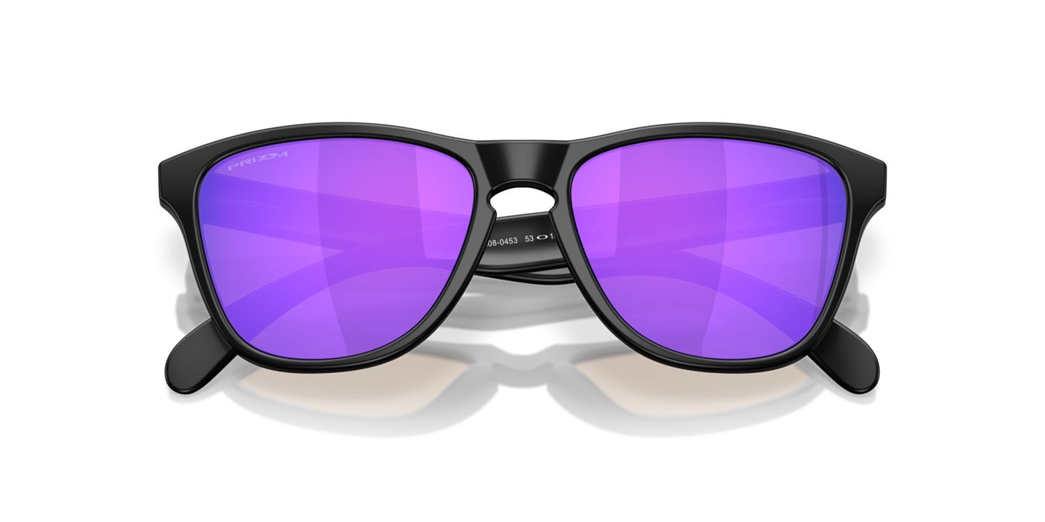 Sonnenbrillen Oakley Frogskins S OO 9508 (950804) farbe nero opaco form rund gläser prizm violet