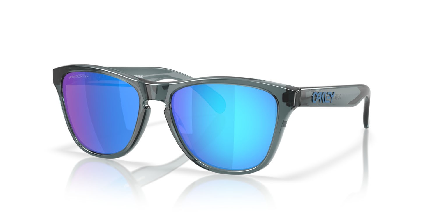 Sonnenbrillen Oakley Frogskins S OO 9508 (950805) farbe cristallo nero form rund gläser prizm sapphire polarized