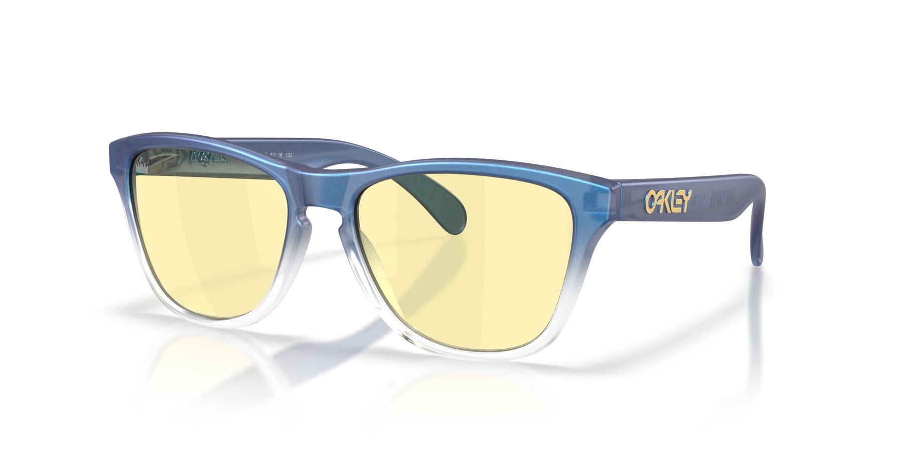 Sonnenbrillen Oakley Frogskins S OO 9508 (950807) farbe ciano opaco/bly/trasparente con dissolvenza form rund gläser prizm gaming(tm) 2.0
