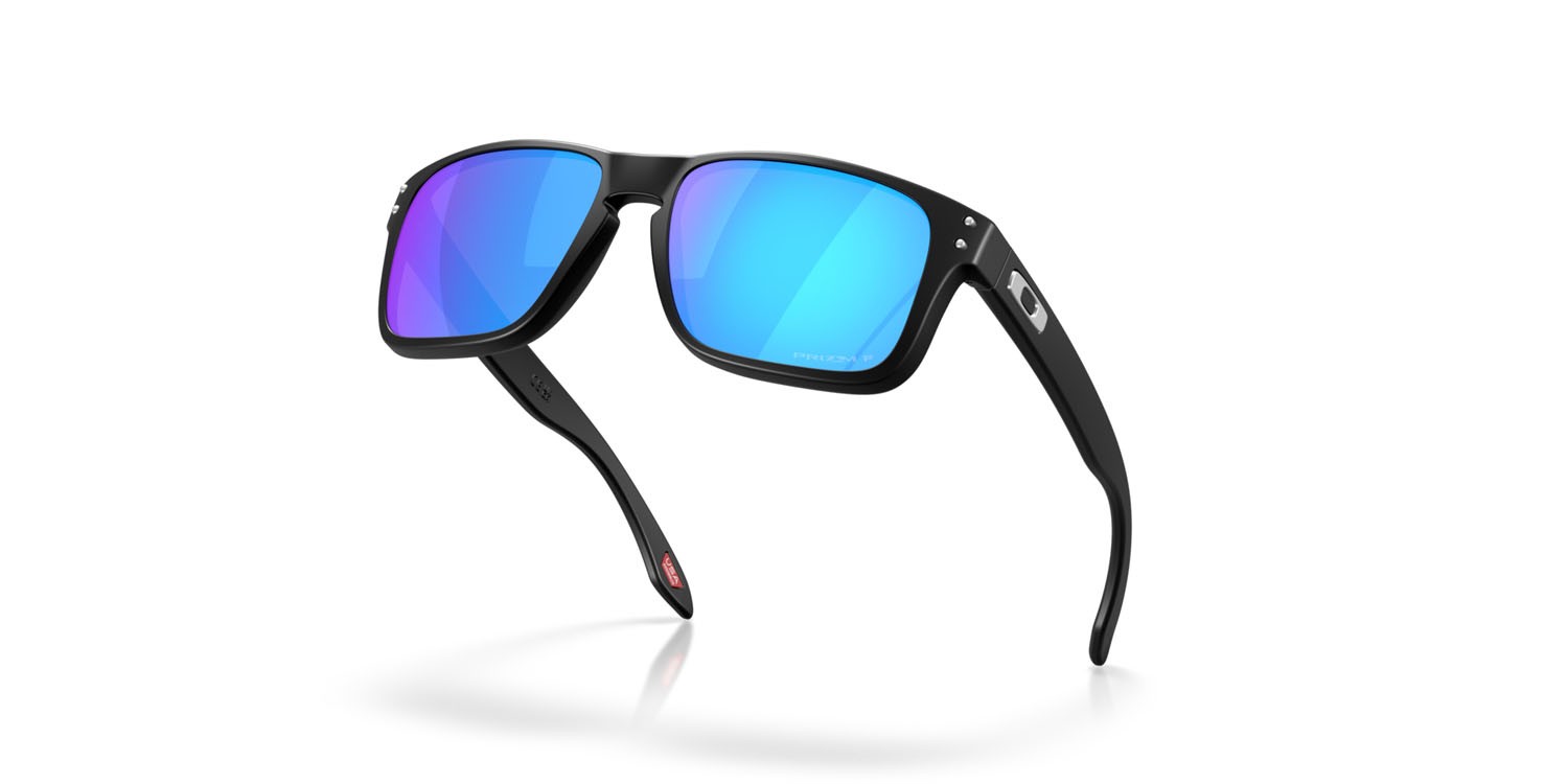 Occhiali da sole Oakley Holbrook S OO 9509 (950904) colore nero opaco forma quadrato lenti prizm sapphire polarized