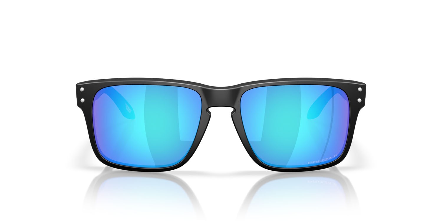 Occhiali da sole Oakley Holbrook S OO 9509 (950904) colore nero opaco forma quadrato lenti prizm sapphire polarized