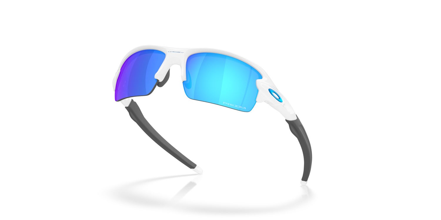 Sonnenbrillen Oakley Flak 2.0 S OO 9511 (951102) farbe bianco lucido form rechteckig gläser prizm sapphire