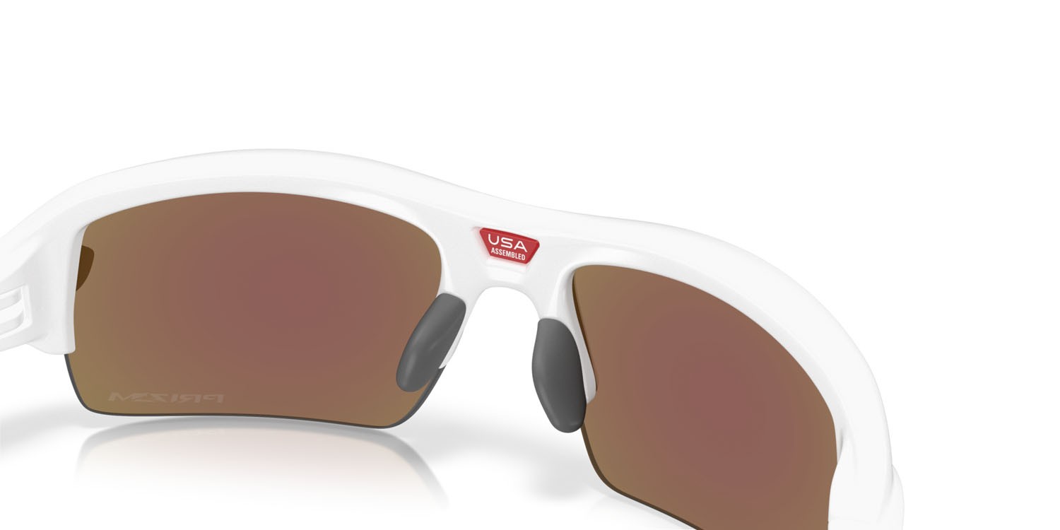 Sonnenbrillen Oakley Flak 2.0 S OO 9511 (951102) farbe bianco lucido form rechteckig gläser prizm sapphire