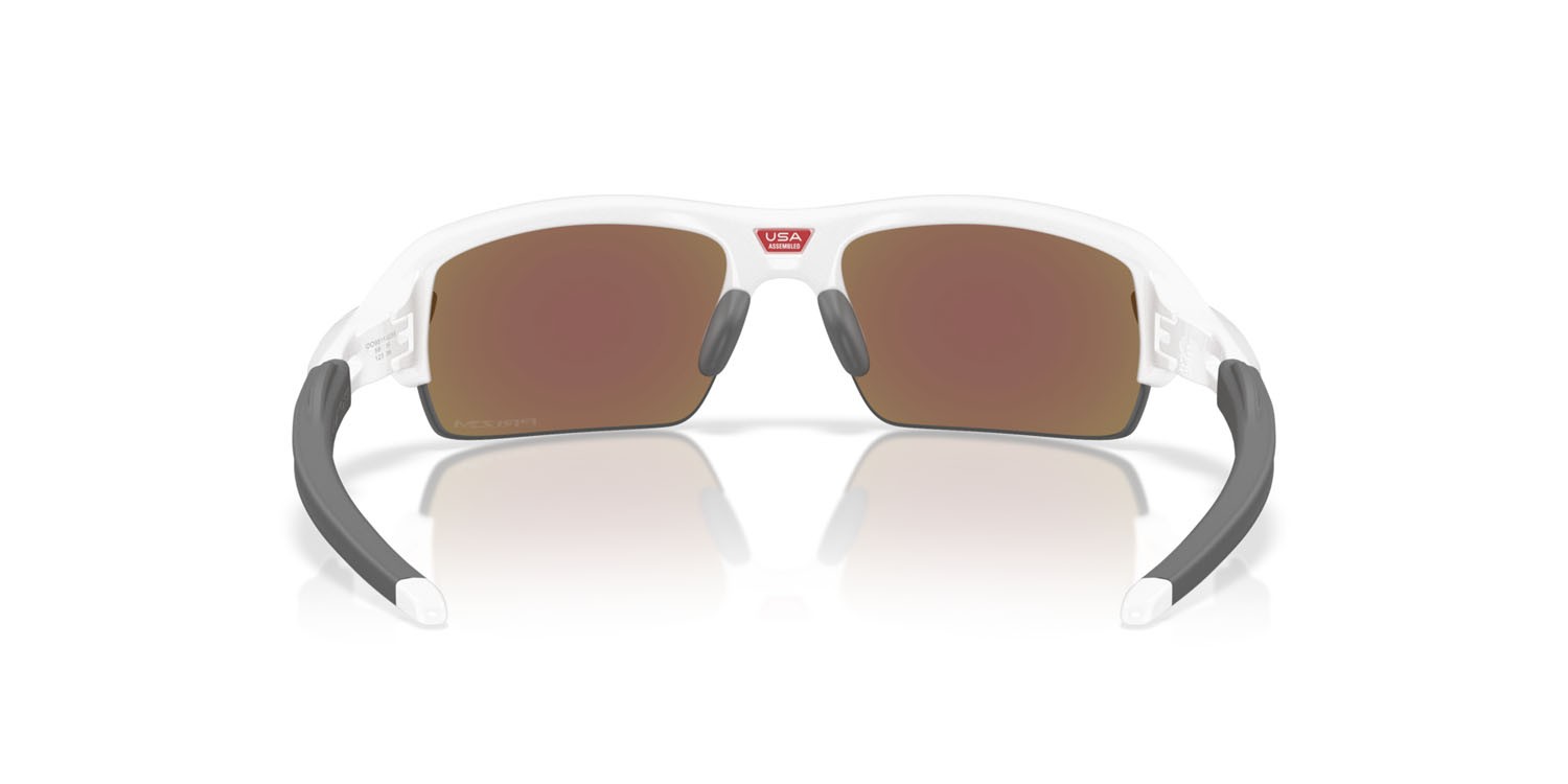 Sonnenbrillen Oakley Flak 2.0 S OO 9511 (951102) farbe bianco lucido form rechteckig gläser prizm sapphire