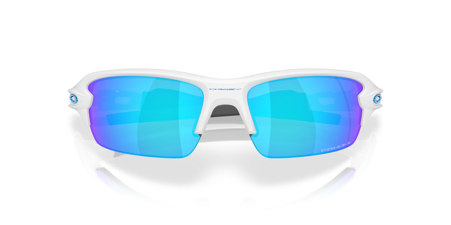 Sonnenbrillen Oakley Flak 2.0 S OO 9511 (951102) farbe bianco lucido form rechteckig gläser prizm sapphire