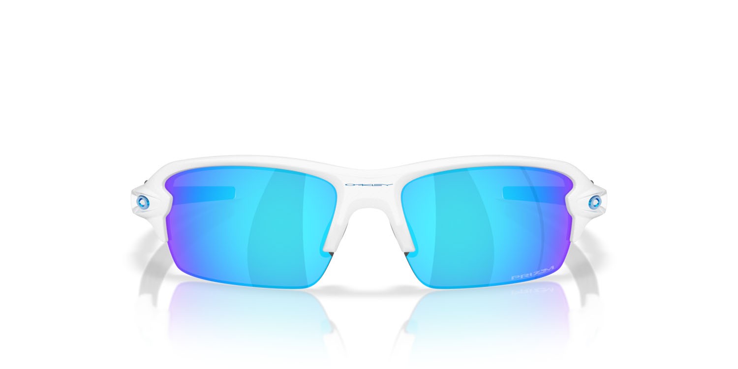 Sonnenbrillen Oakley Flak 2.0 S OO 9511 (951102) farbe bianco lucido form rechteckig gläser prizm sapphire