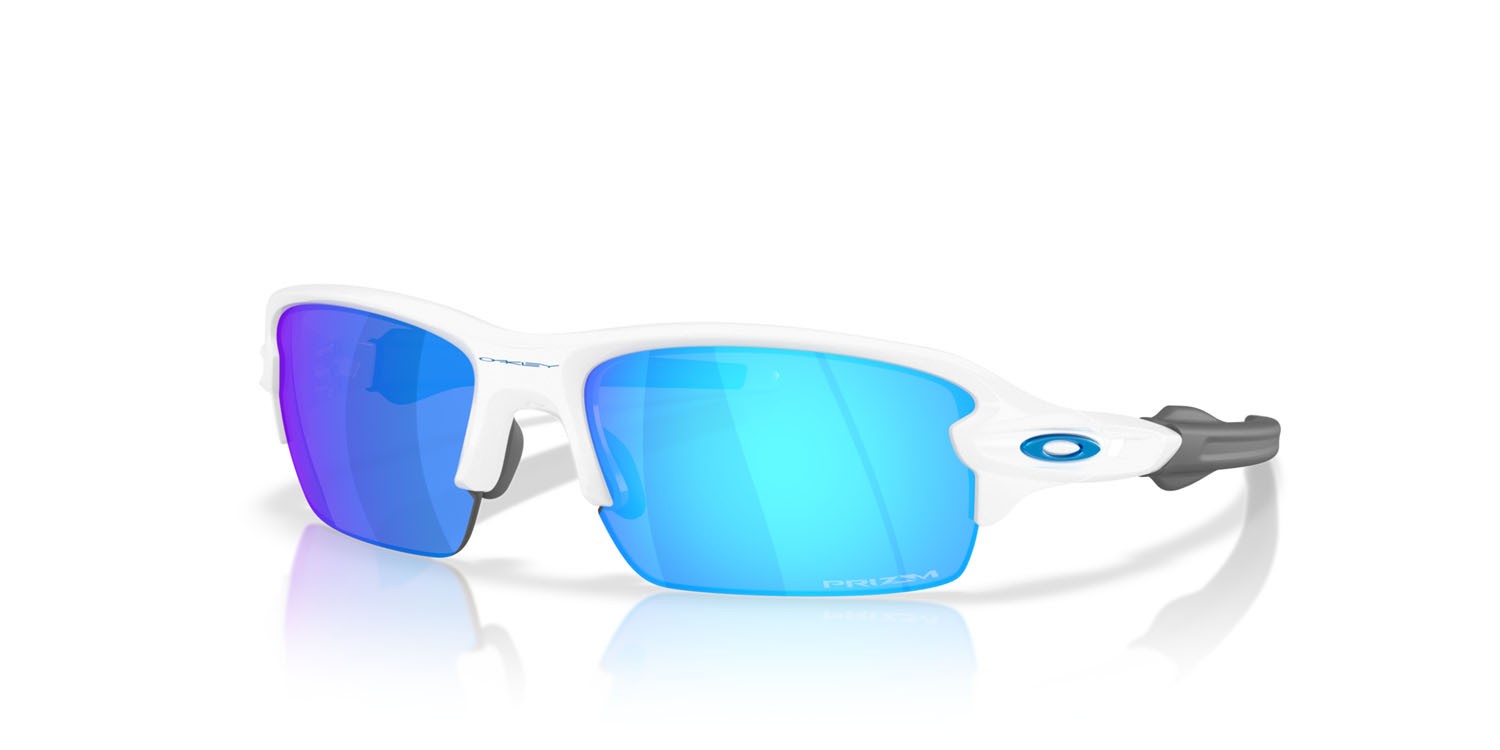 Sonnenbrillen Oakley Flak 2.0 S OO 9511 (951102) farbe bianco lucido form rechteckig gläser prizm sapphire