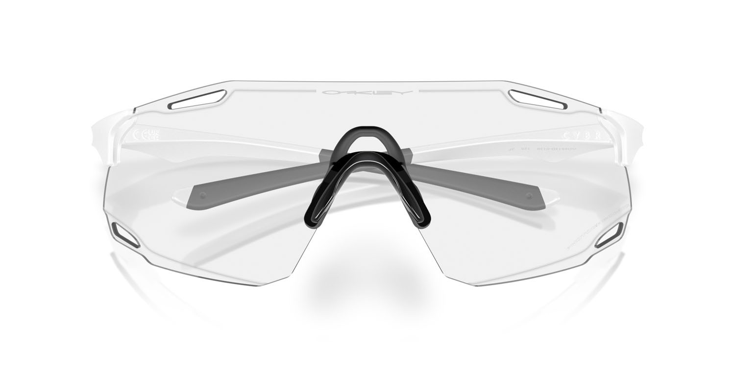 Sonnenbrillen Oakley Cybr Dyno OO 9513D (951301) farbe bianco opaco form rechteckig gläser clear to black iridium photochromic