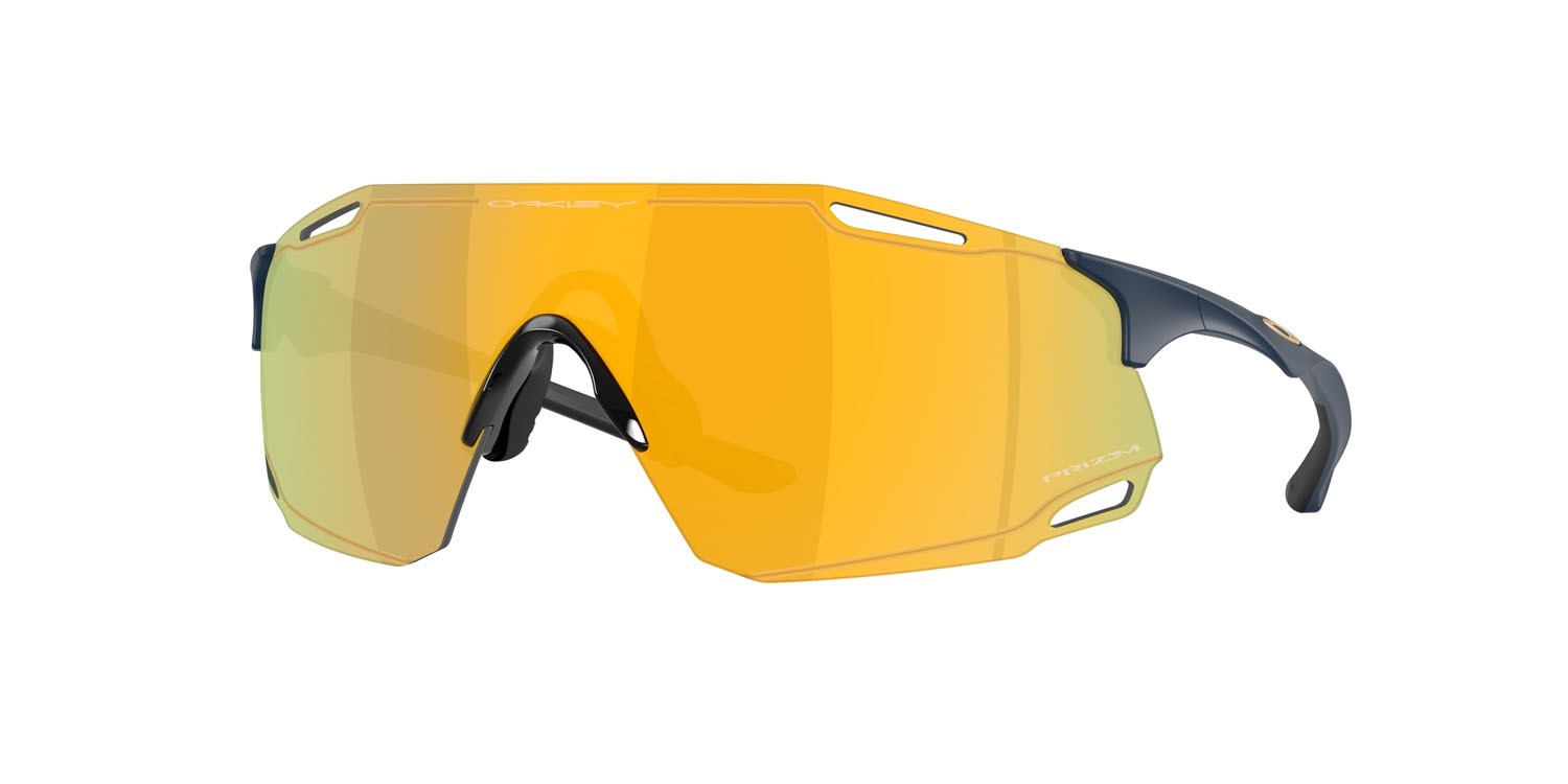 Sonnenbrillen Oakley Cybr Dyno OO 9513D (951306) farbe blu abisso opaco form rechteckig gläser prizm 24k