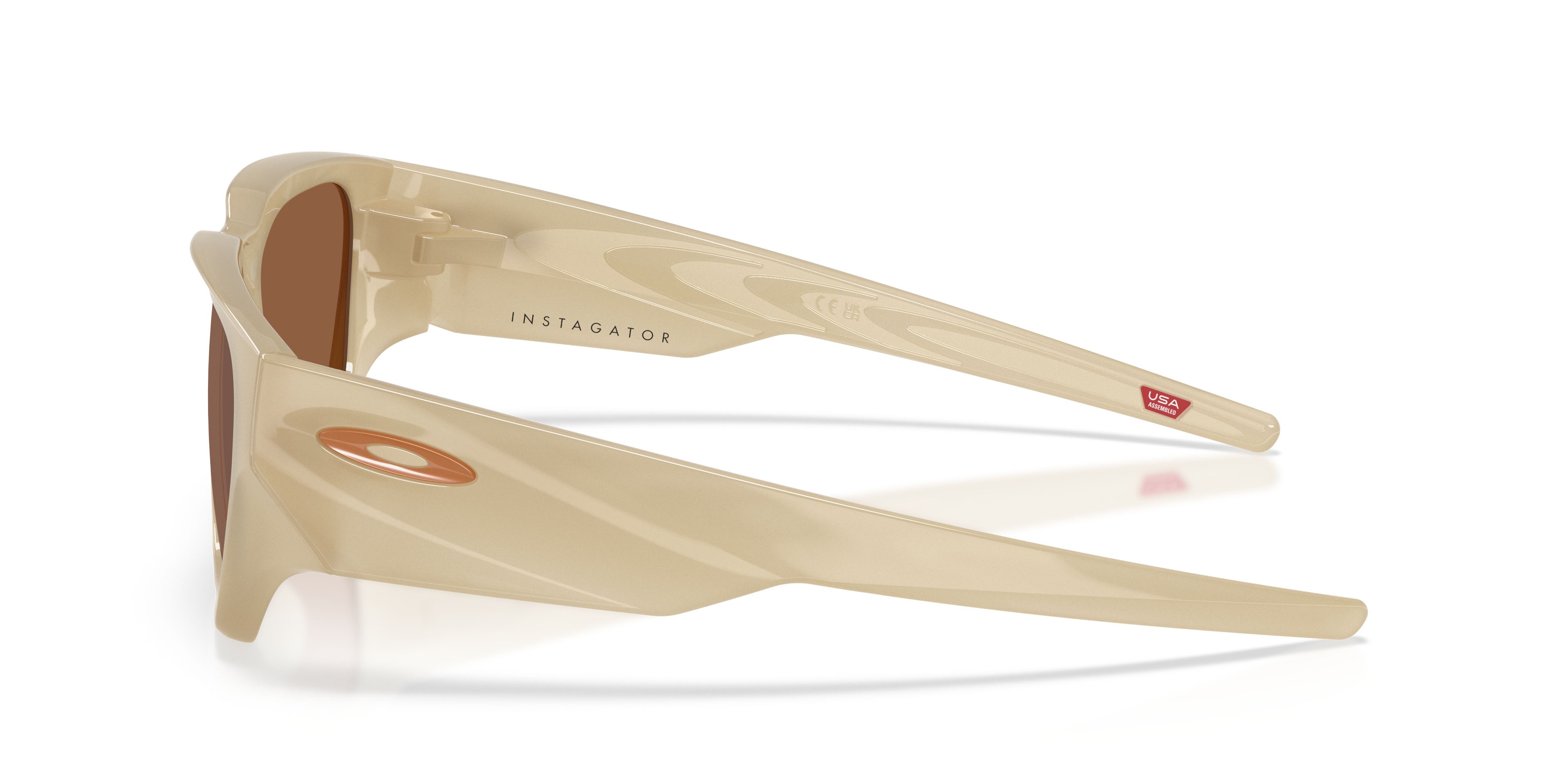 Occhiali da sole Oakley Instagator OO 9514 (951409) colore tempesta di sabbia forma rettangolare lenti prizm tungsten polarized