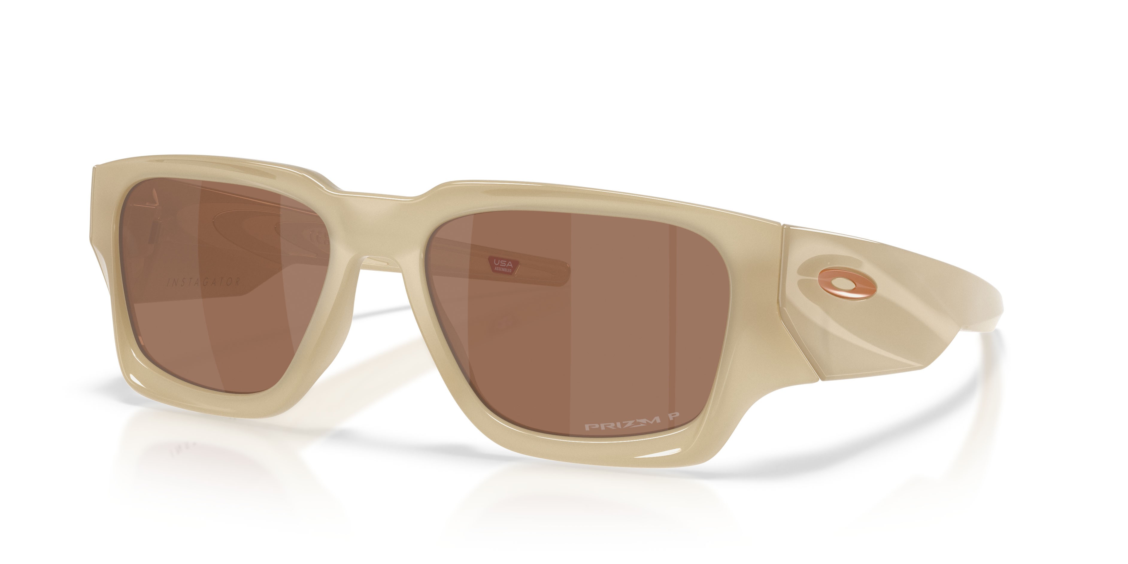 Occhiali da sole Oakley Instagator OO 9514 (951409) colore tempesta di sabbia forma rettangolare lenti prizm tungsten polarized