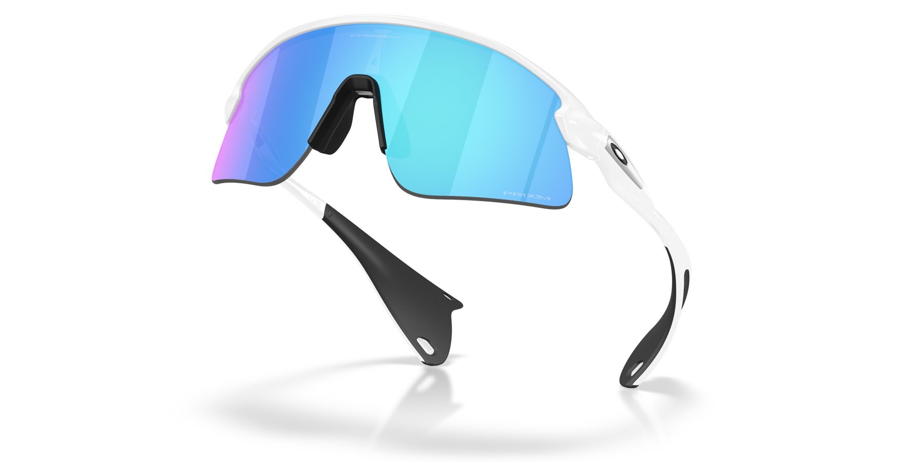 Sonnenbrillen Oakley Stunt Devil OO 9517 (951704) farbe bianco opaco form rechteckig gläser prizm sapphire