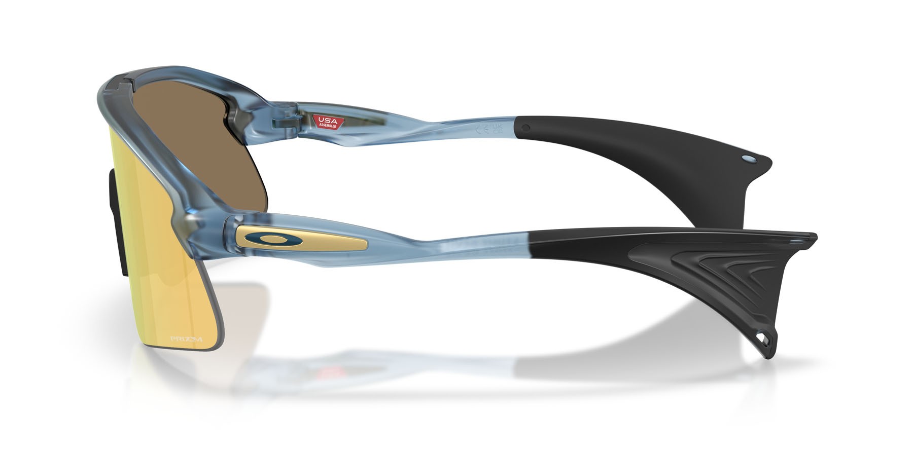 Sonnenbrillen Oakley Stunt Devil OO 9517 (951705) farbe blu abisso trasparente opaco form rechteckig gläser prizm 24k