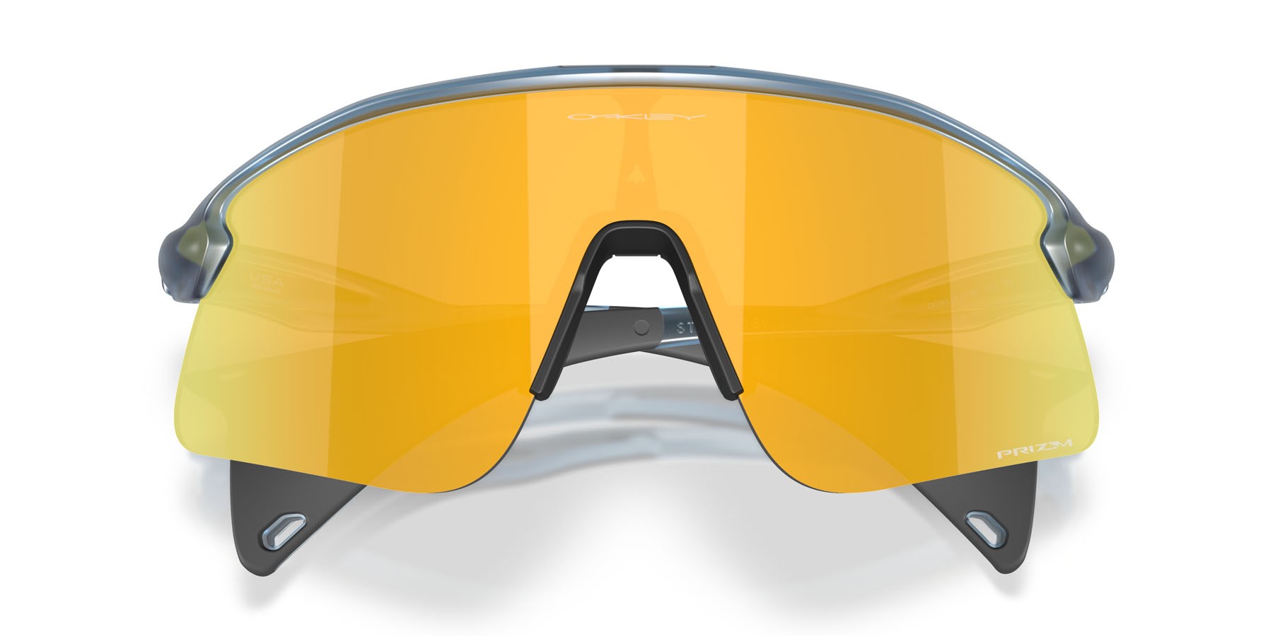 Sonnenbrillen Oakley Stunt Devil S OO 9518 (951805) farbe blu abisso trasparente opaco form rechteckig gläser prizm 24k