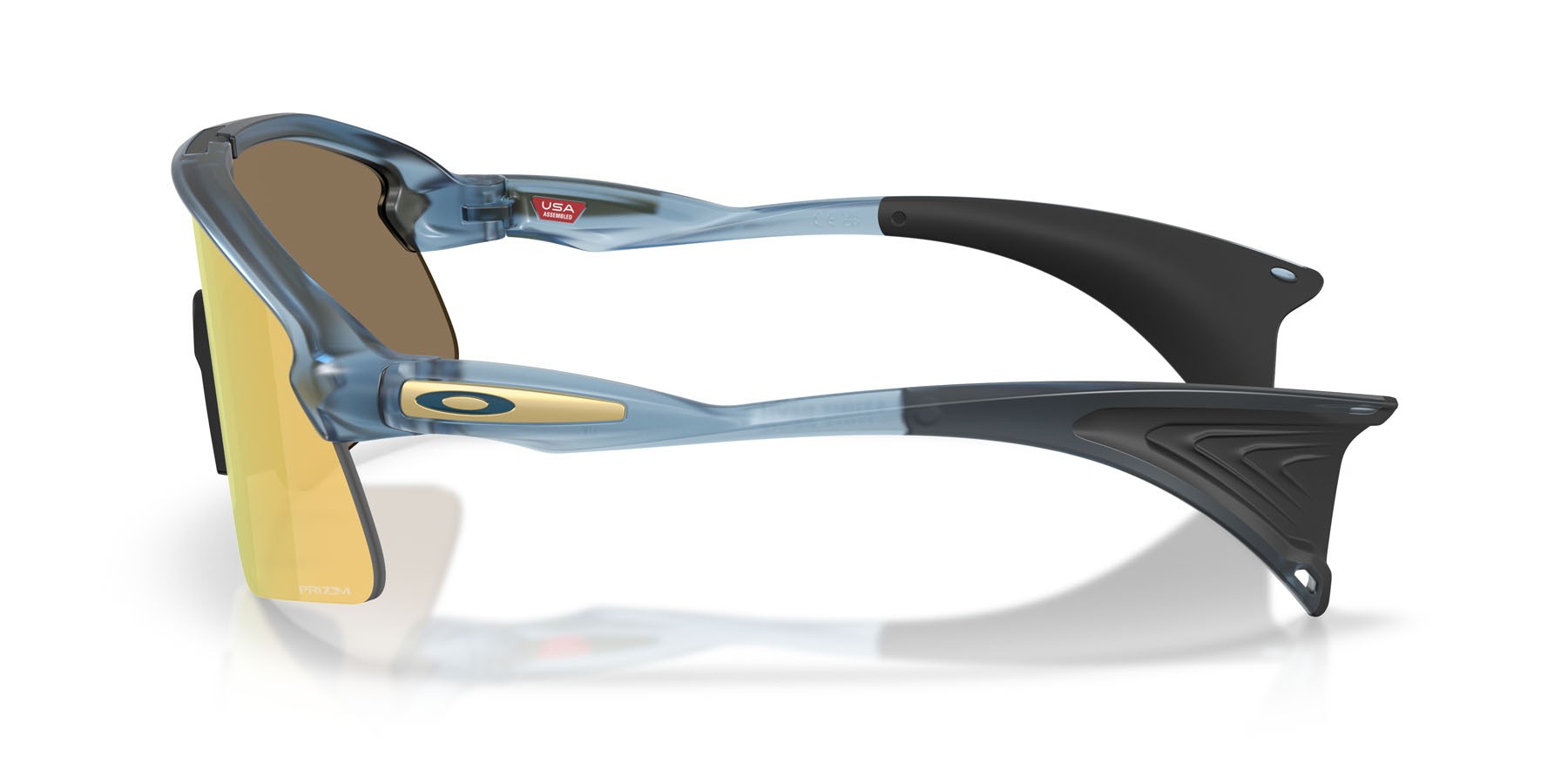 Sonnenbrillen Oakley Stunt Devil S OO 9518 (951805) farbe blu abisso trasparente opaco form rechteckig gläser prizm 24k