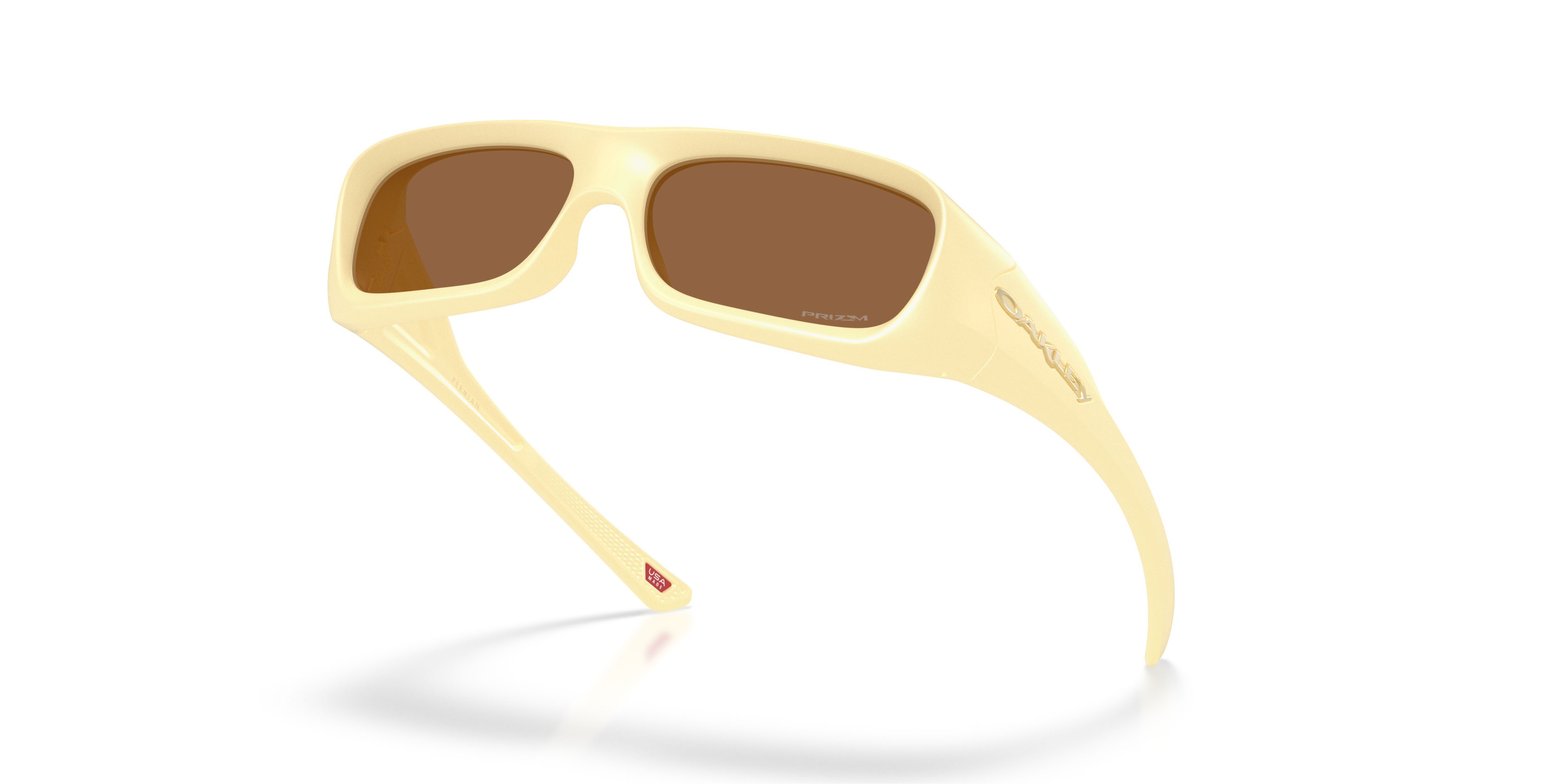 Sonnenbrillen Oakley Permian OO 9520 (952006) farbe milkshake giallo opaco form rechteckig gläser prizm bronze
