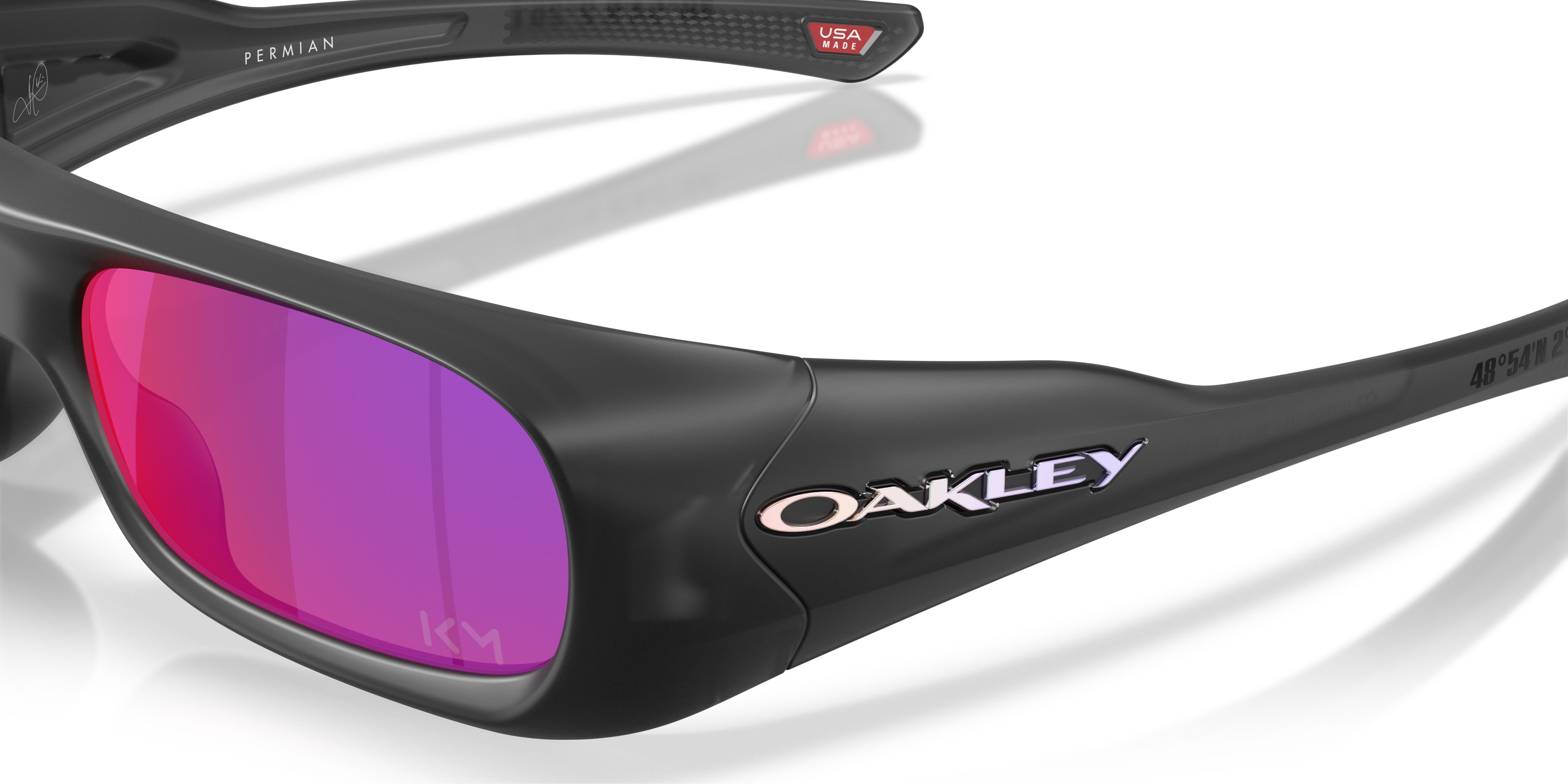 Sonnenbrillen Oakley Permian Kylian Mbappé Signature OO 9520 (952007) farbe black ink opaco form rechteckig gläser prizm road