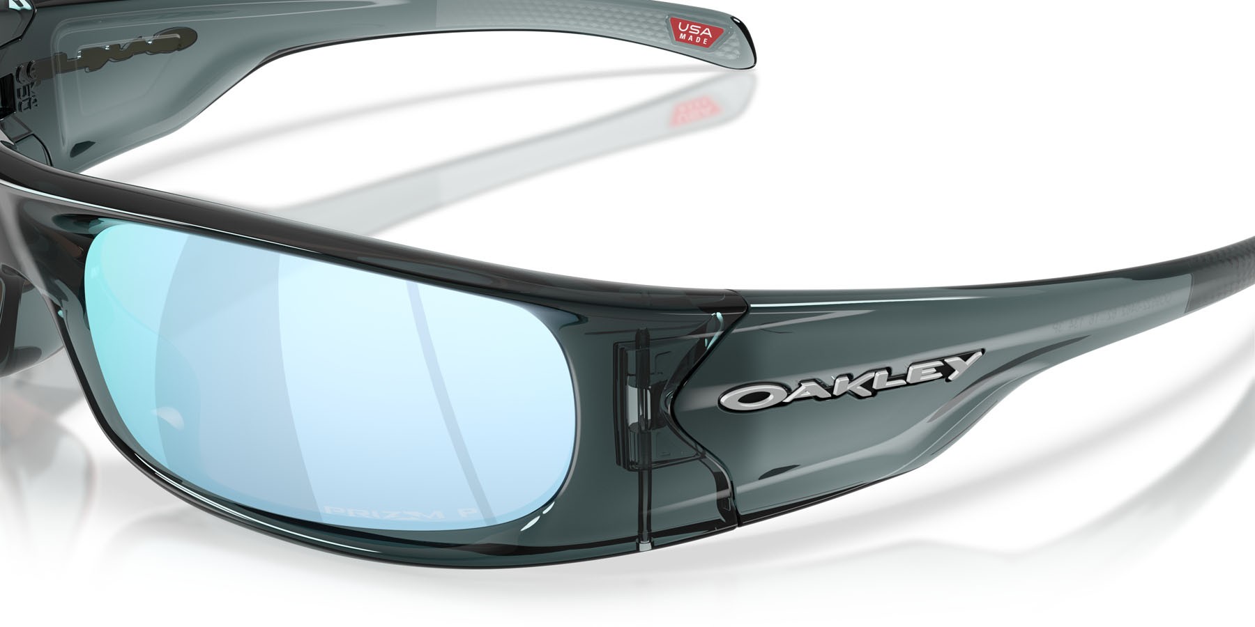 Sonnenbrillen Oakley Highland OO 9522 (952204) farbe cristallo nero form rechteckig gläser prizm deep water polarized
