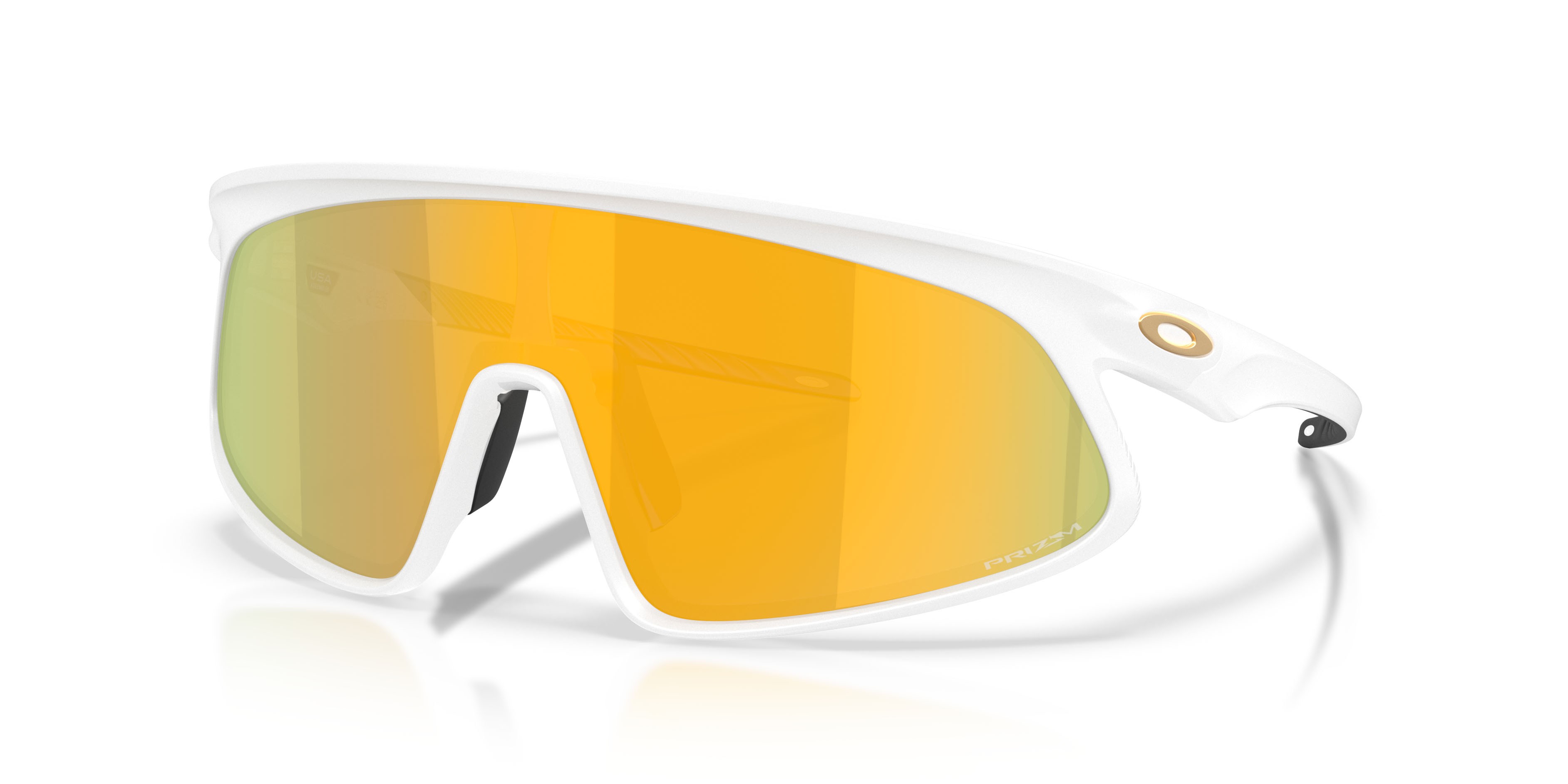 Sonnenbrillen Oakley Rslv 141 OO 9524D (952403) farbe bianco opaco form rechteckig gläser prizm 24k