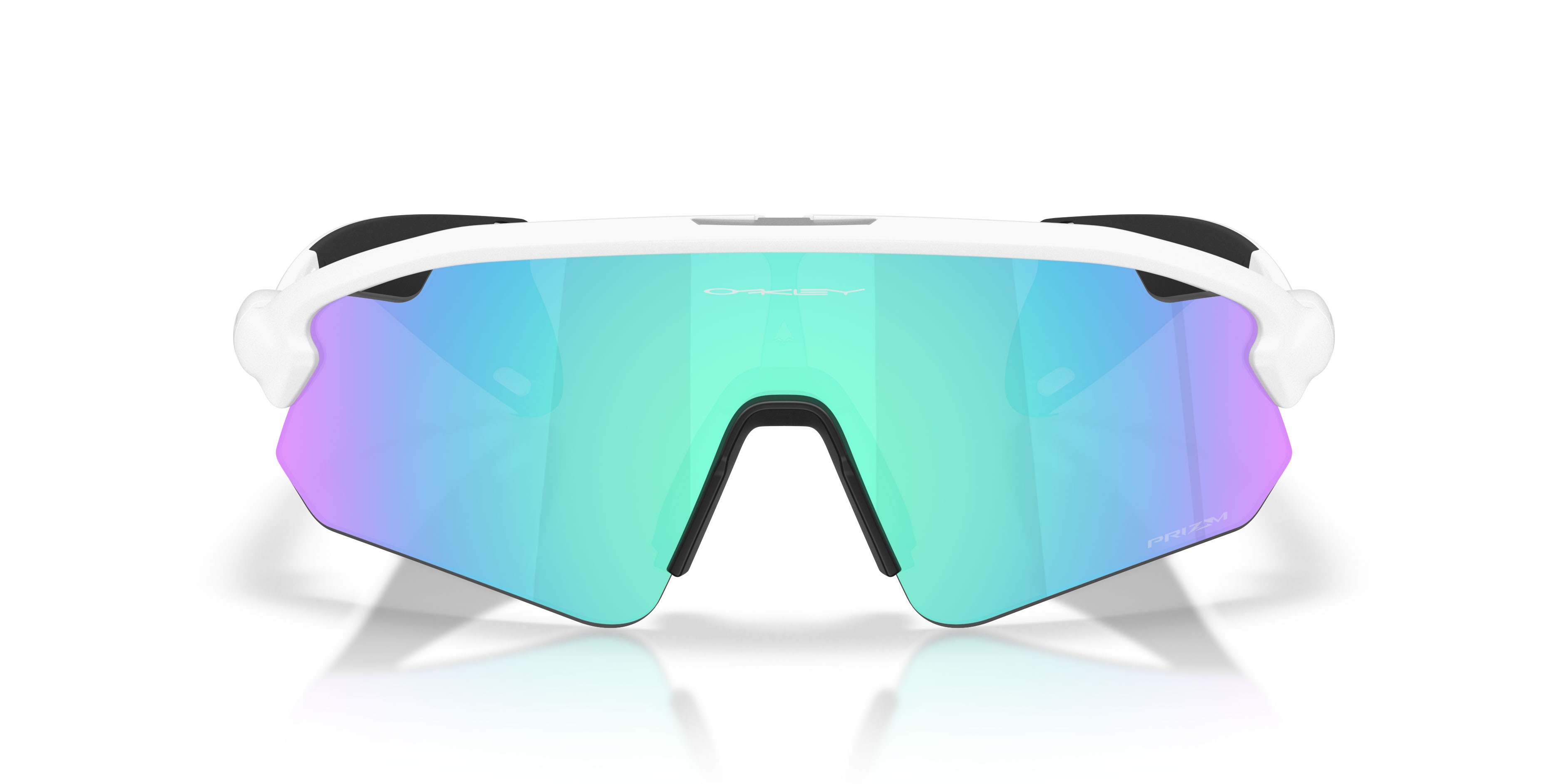 Sonnenbrillen Oakley Stunt Devil A OO 9525 (952502) farbe bianco opaco form rechteckig gläser prizm sapphire