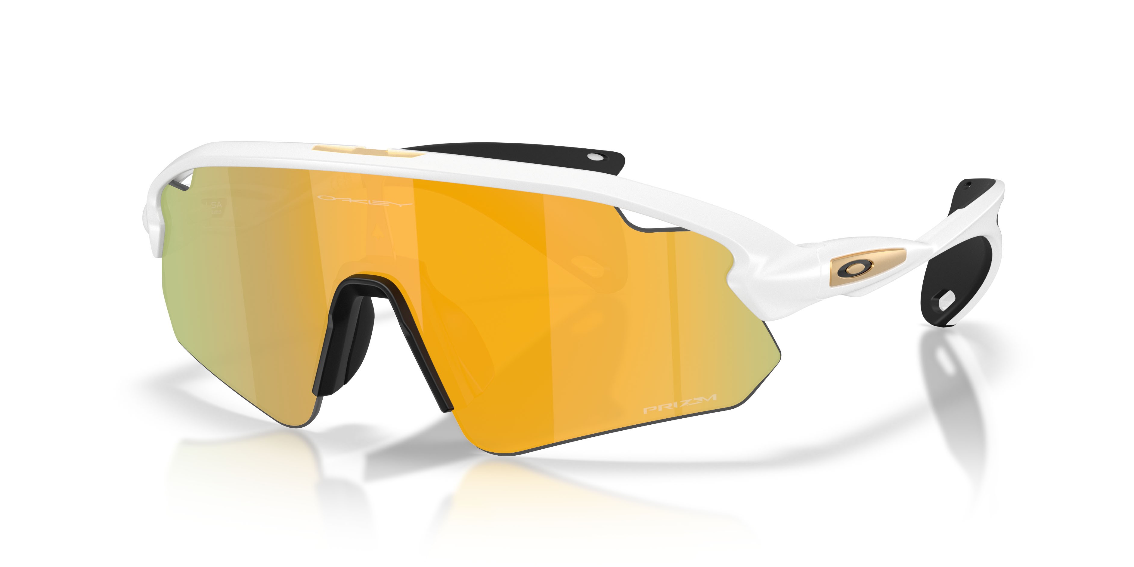 Sonnenbrillen Oakley Stunt Devil A OO 9525 (952508) farbe bianco opaco form rechteckig gläser prizm 24k