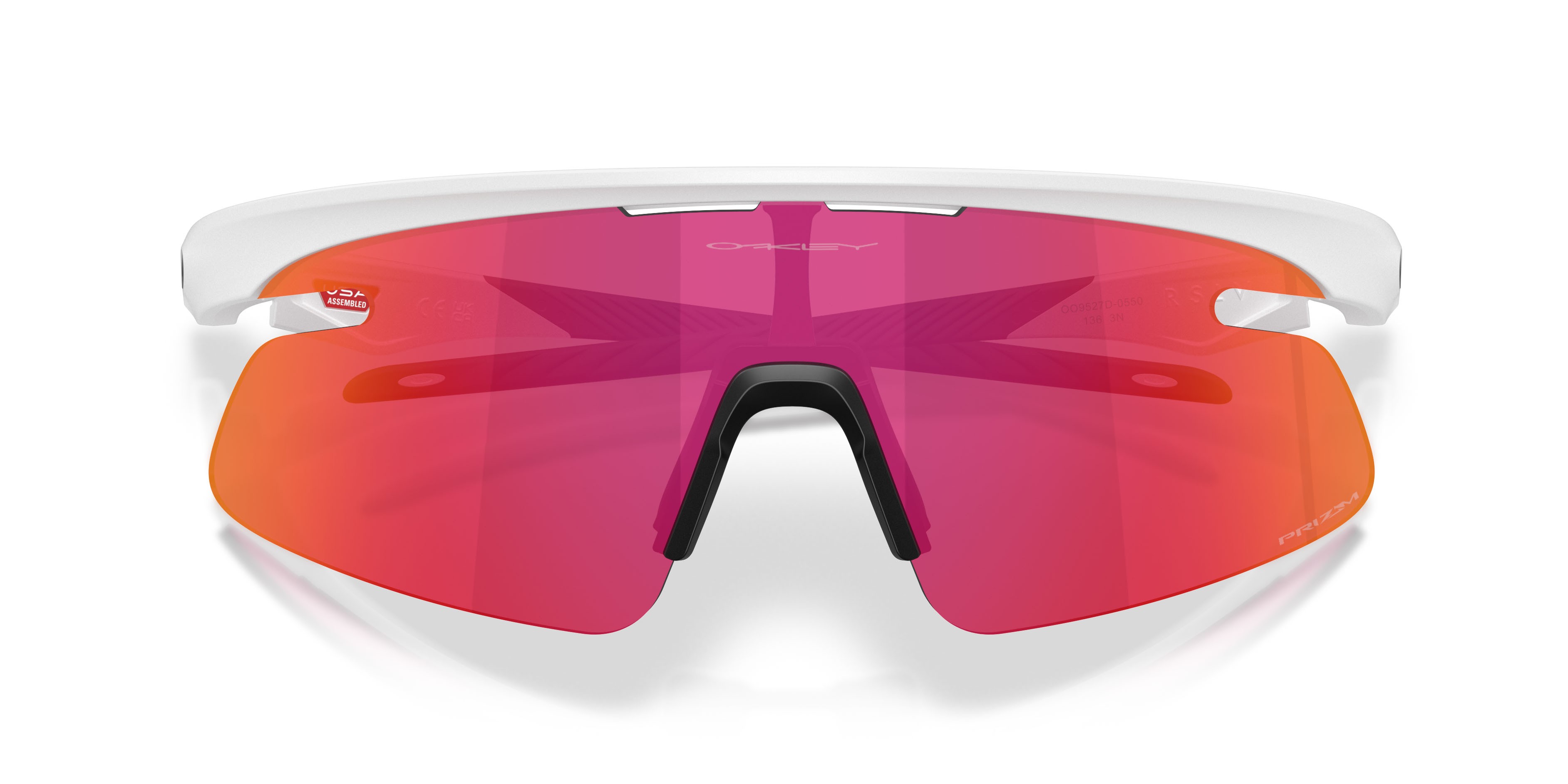 Sonnenbrillen Oakley Rslv Lite OO 9527D (952705) farbe bianco opaco form rechteckig gläser prizm field