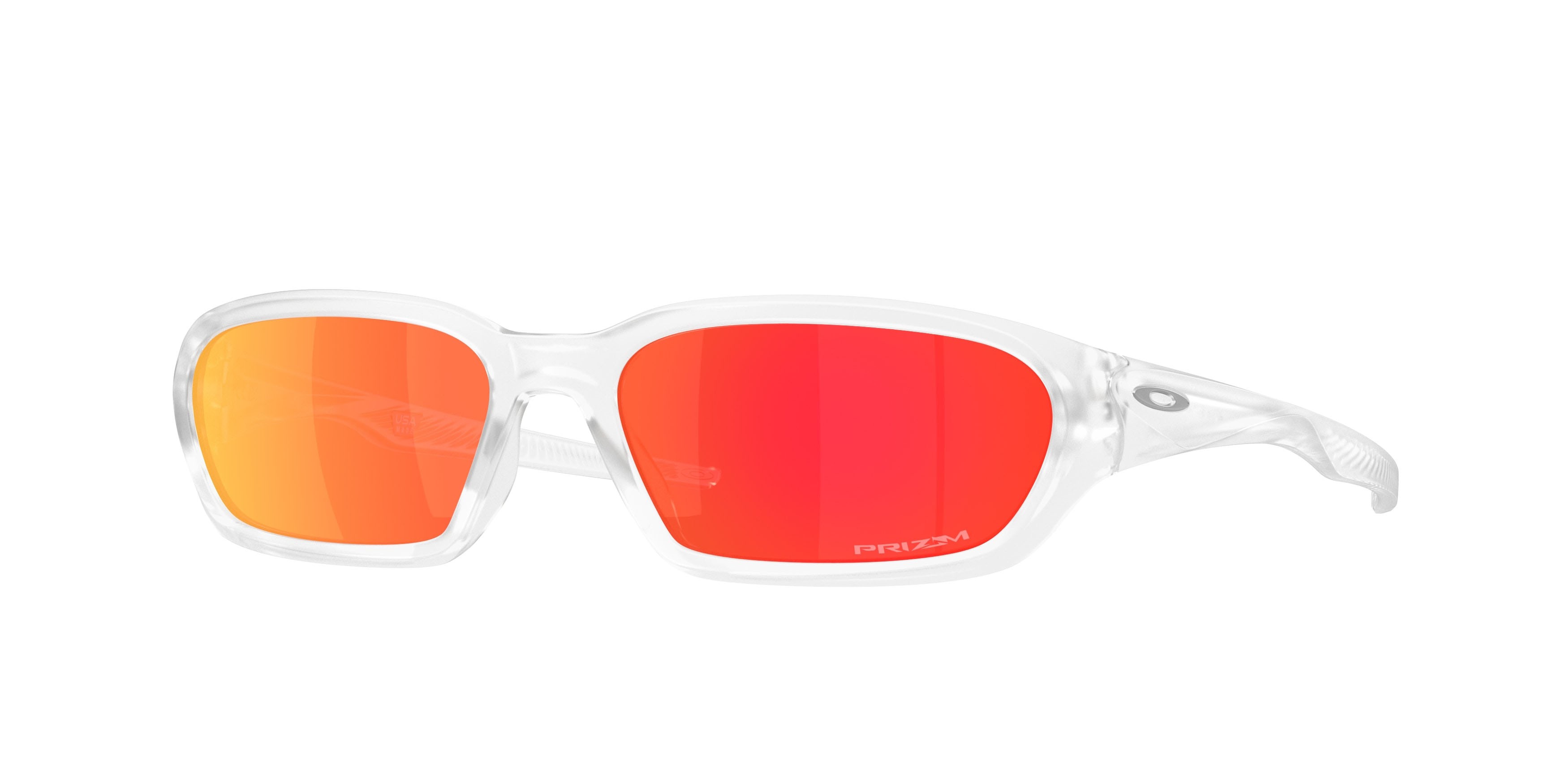 Sunglasses Oakley Terraforma OO 9530 (953003) color trasparente opaco shape rectangle lenses prizm ruby