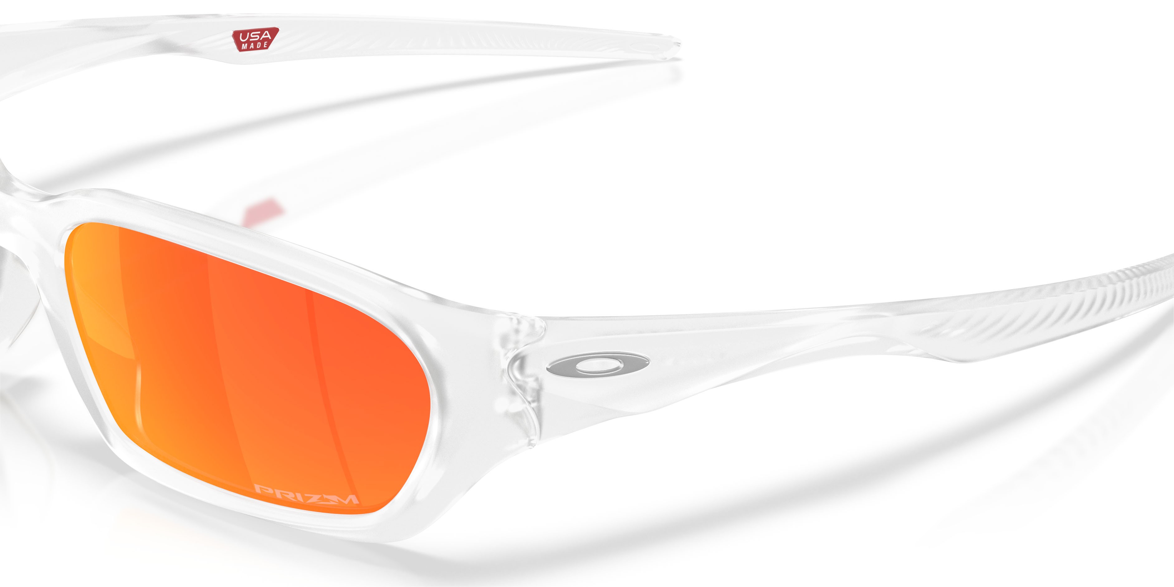 Sunglasses Oakley Terraforma OO 9530 (953003) color trasparente opaco shape rectangle lenses prizm ruby