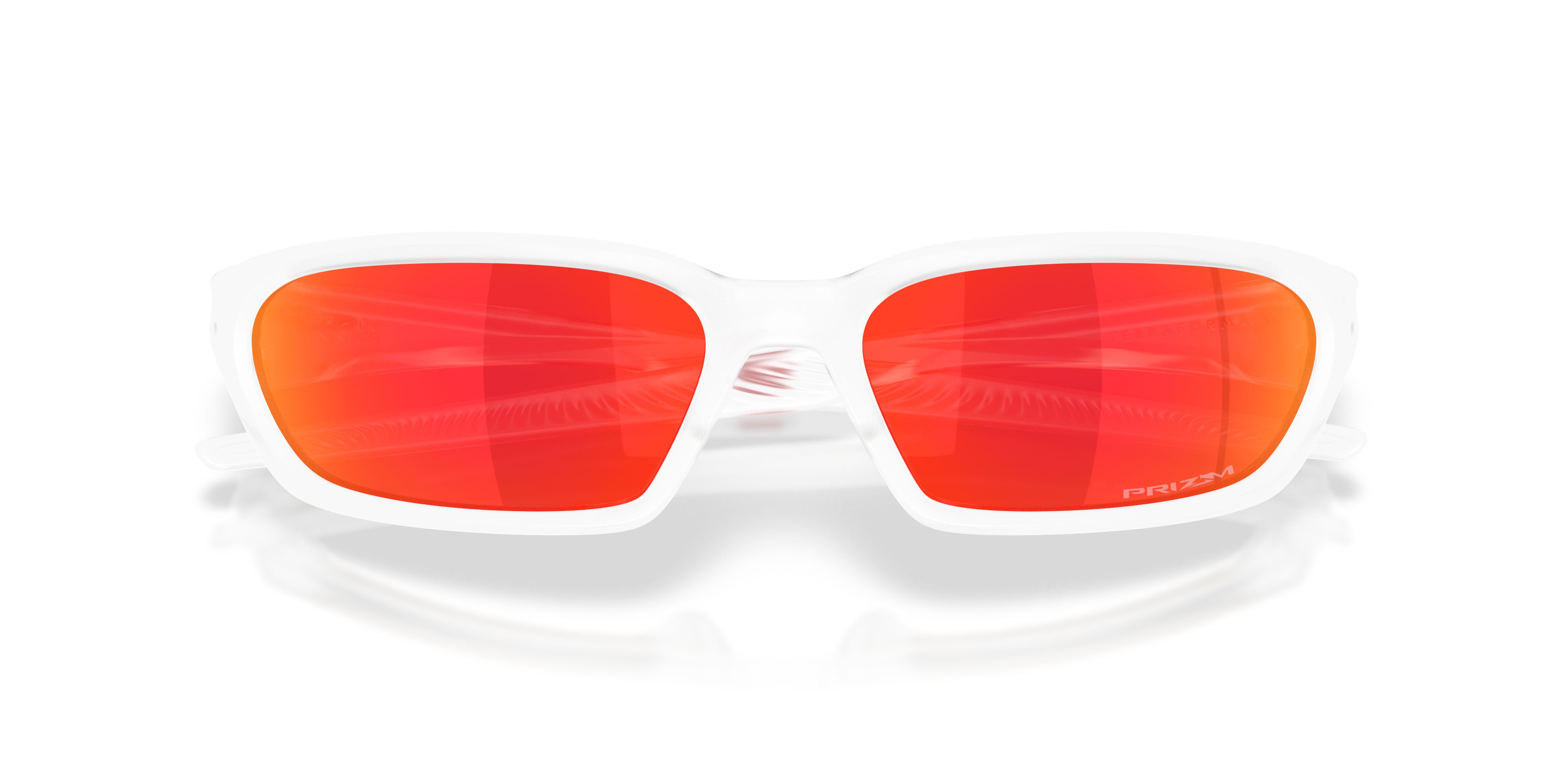 Sunglasses Oakley Terraforma OO 9530 (953003) color trasparente opaco shape rectangle lenses prizm ruby